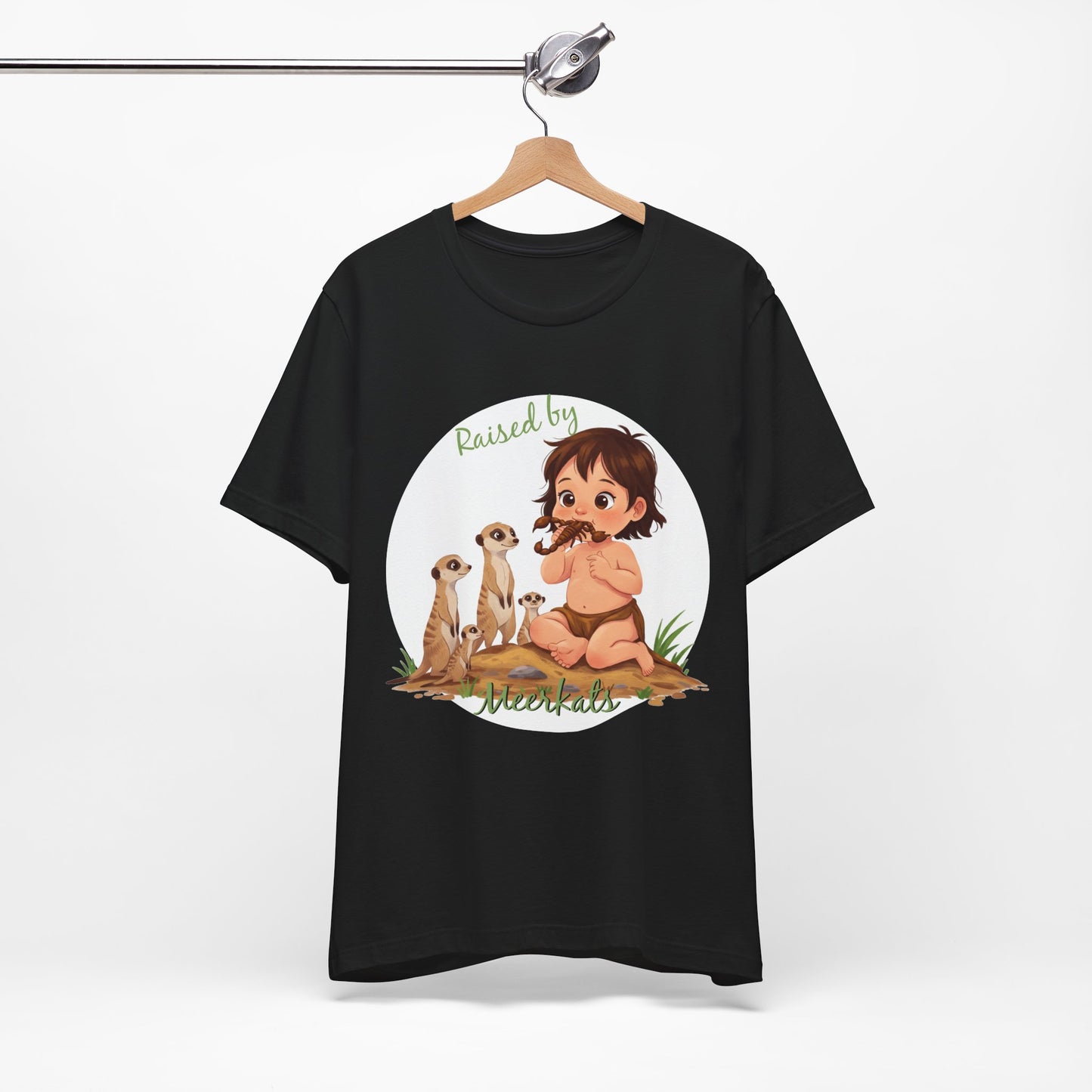 Funny Meerkat Tee - "Raised by Meerkats" Unisex Jersey Short Sleeve Shirt - for Meerkat and Wildlife Lovers - Schmartypants