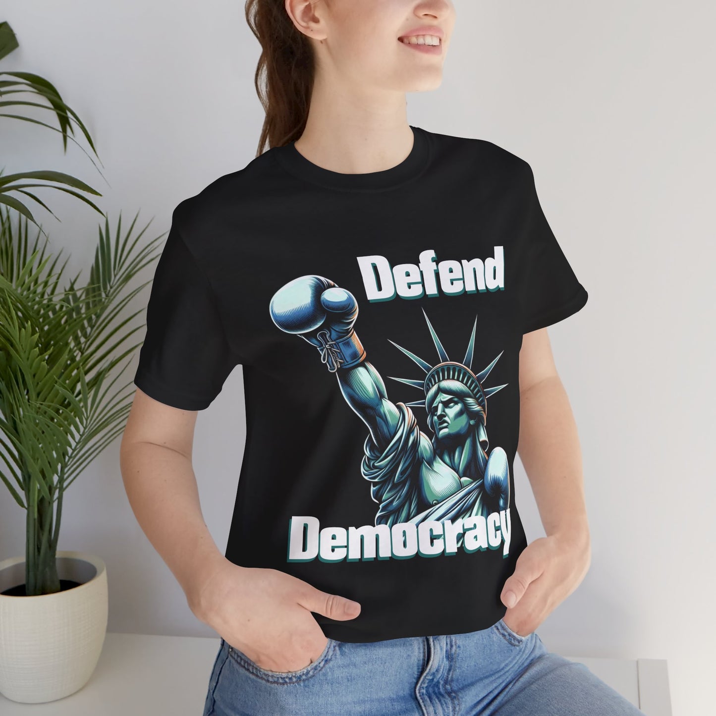 Defend Democracy Tee - Unisex Jersey Short Sleeve Shirt - Protest Wear - Activist Tee - Schmartypants