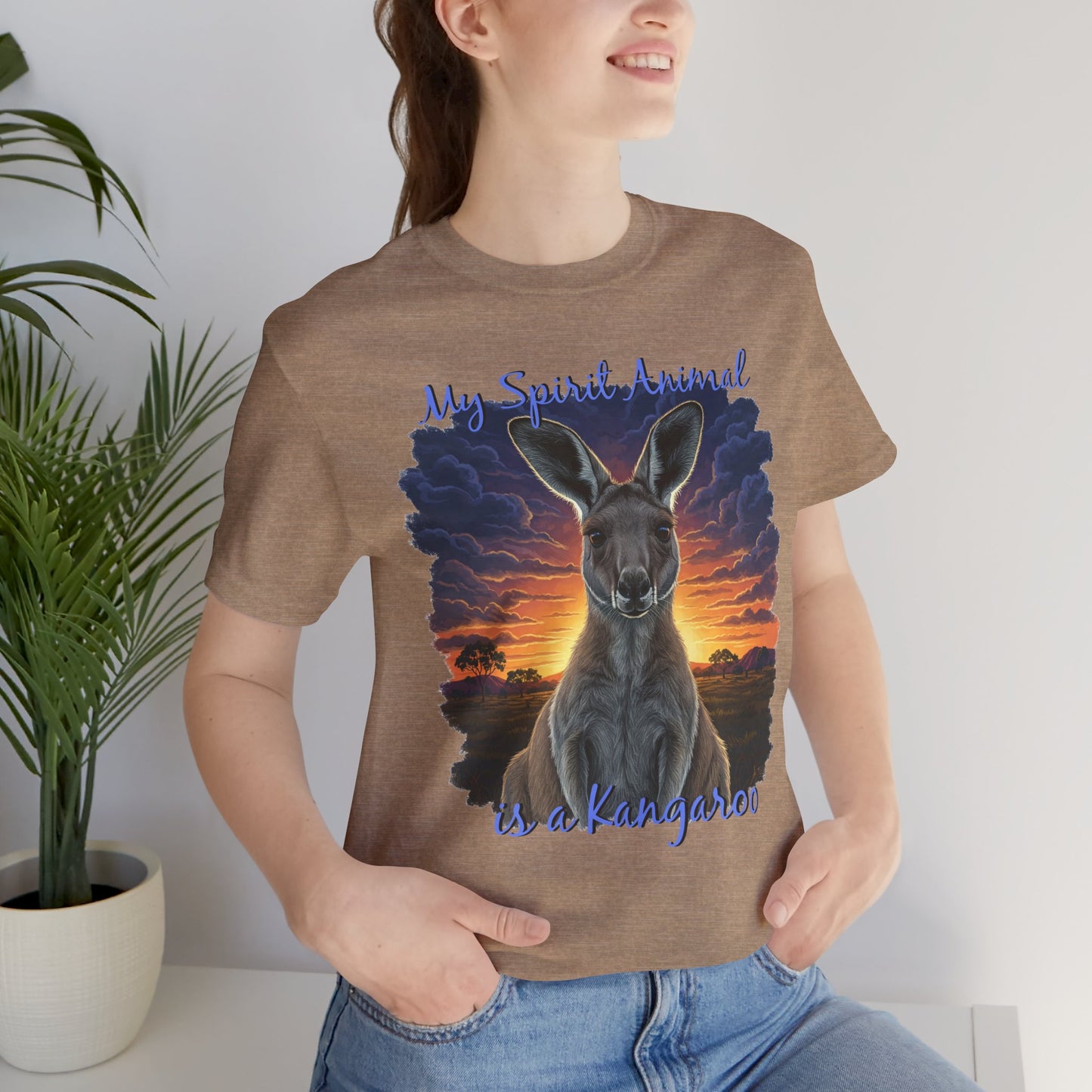 'My Spirit Animal is a Kangaroo' Tee - Unisex Jersey Short Sleeve T-Shirt for Wildlife Lovers, Aussies - Schmartypants