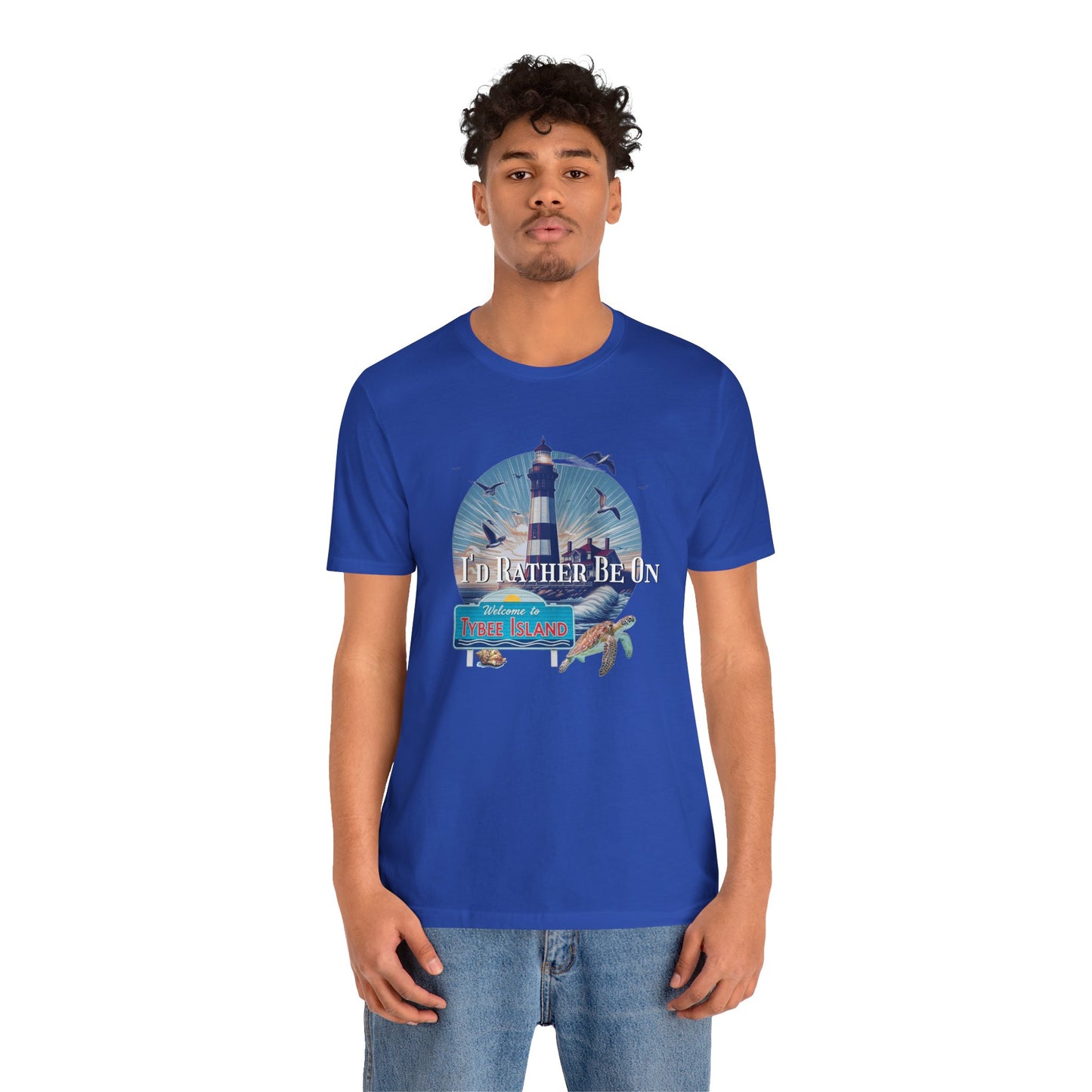 Tybee Island Georgia Unisex Jersey Tee, Laid-Back Beach Lighthouse Shirt, Island Lifestyle Apparel, Coastal Vacation Souvenir Top, Beach