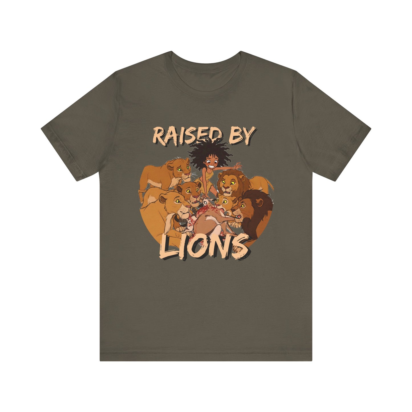 Raised by Lions Unisex Tee, Funny Animal Shirt, Lion Lover Gift, Safari T-Shirt, Jungle Adventure Apparel, Casual Wear - Schmartypants