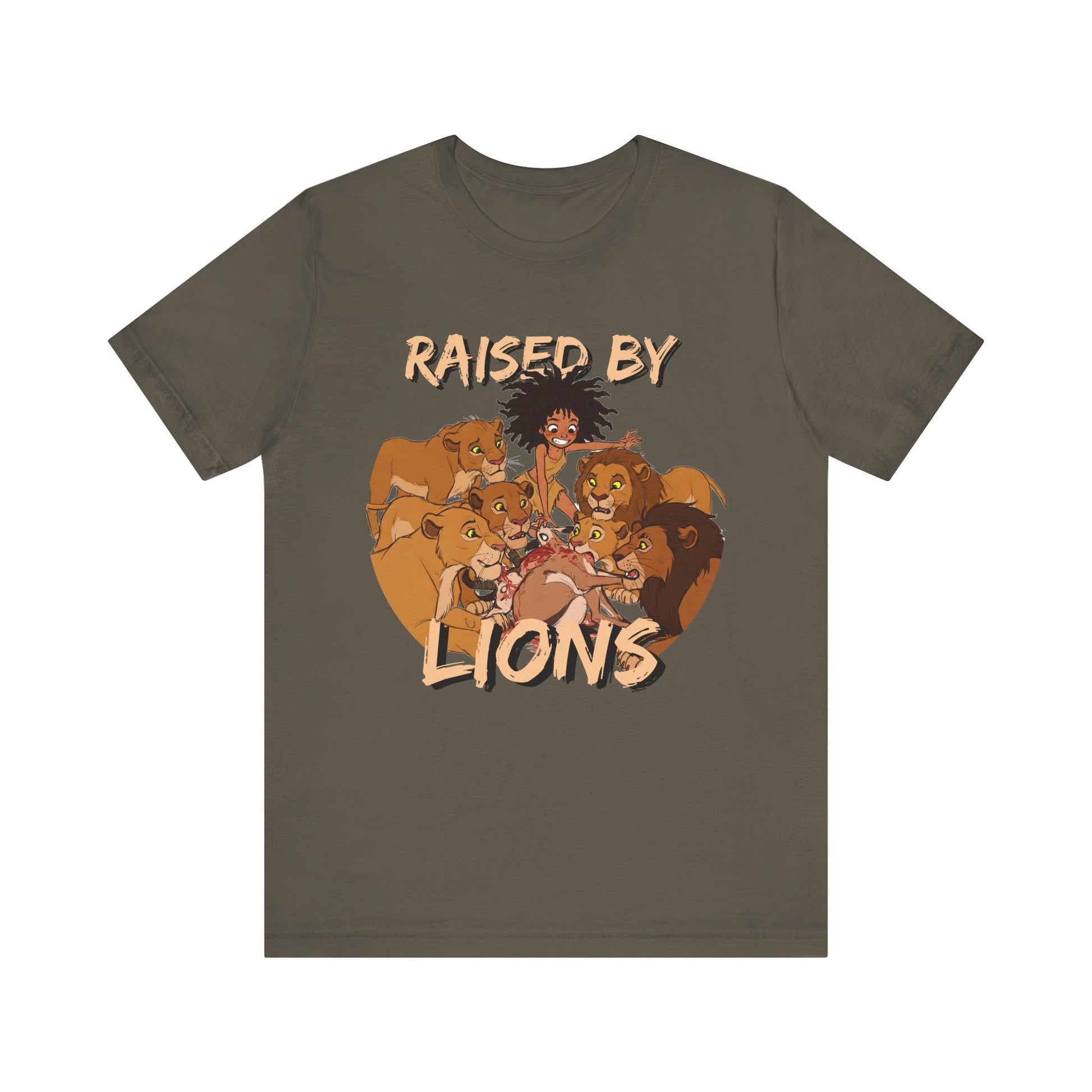 Raised by Lions Unisex Tee, Funny Animal Shirt, Lion Lover Gift, Safari T-Shirt, Jungle Adventure Apparel, Casual Wear - Schmartypants