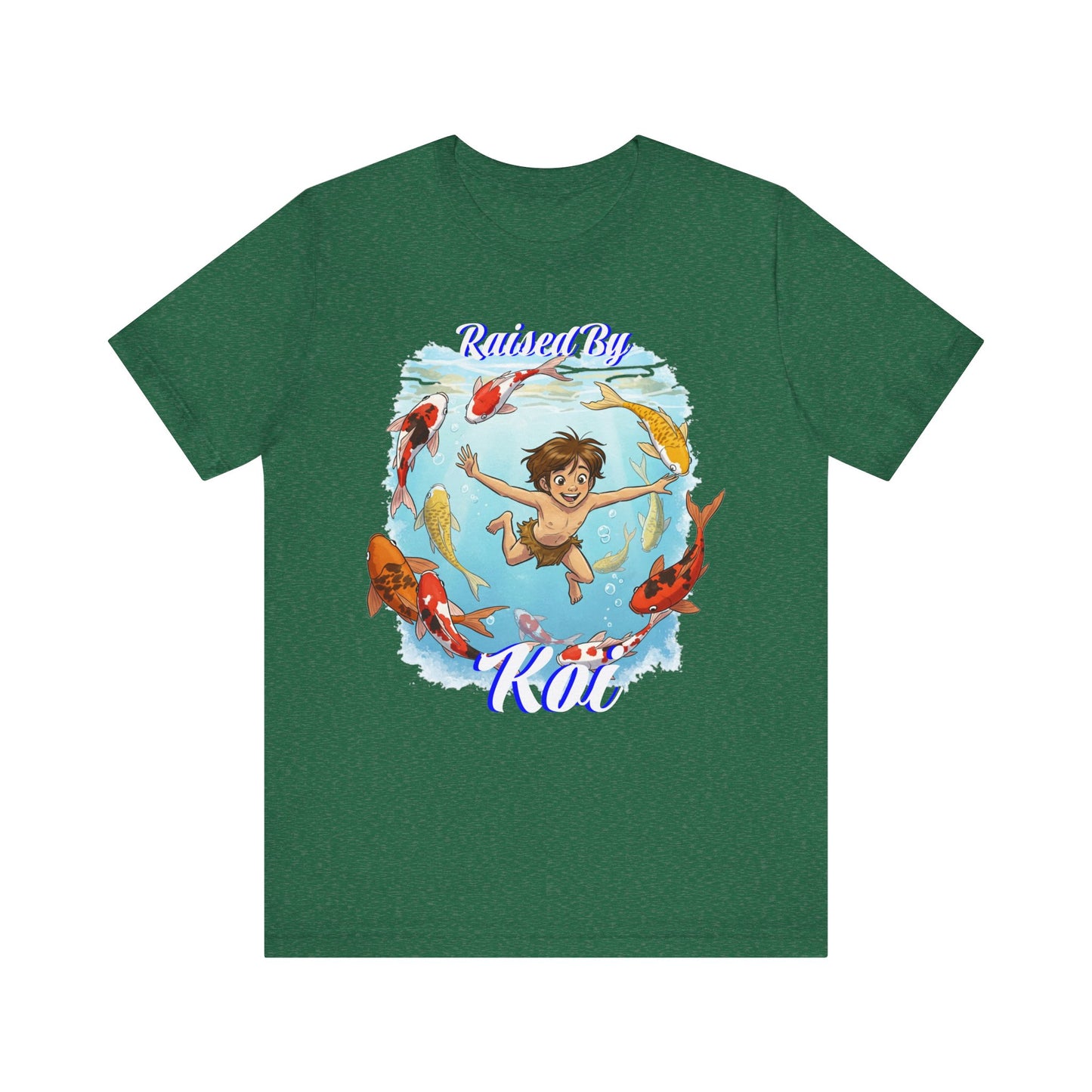 'Raised By Koi; Unisex Jersey Tee - Funny Graphic Tee for Aquatic Lovers, Cute Gift for Birthdays, Casual Wear, Summer Fashion, Relaxed Style - Schmartypants