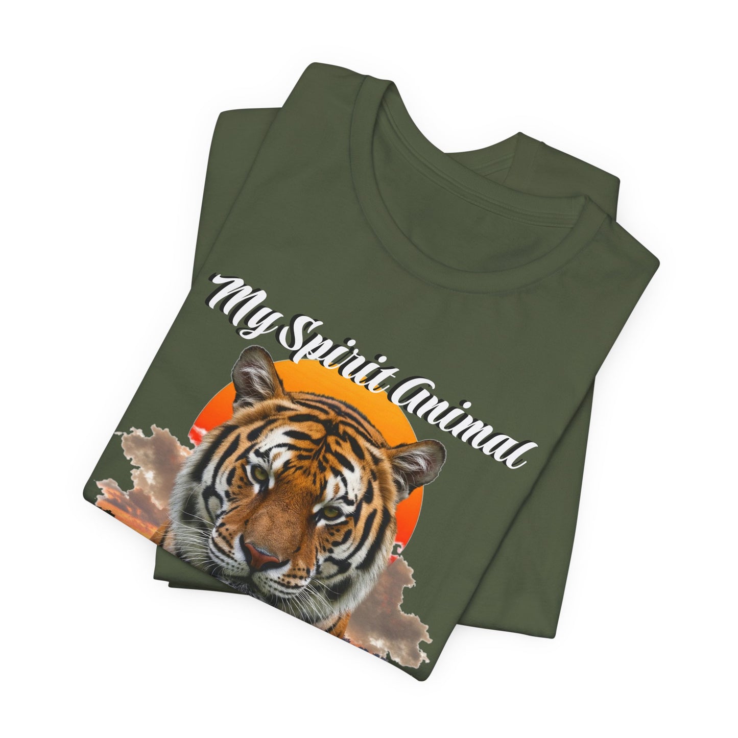 My Spirit Animal is a Tiger Tee - Unisex Jersey Short Sleeve T-Shirt, Inspirational Fierce Nature Apparel for Tiger Lovers, Casual Wear, Zoo