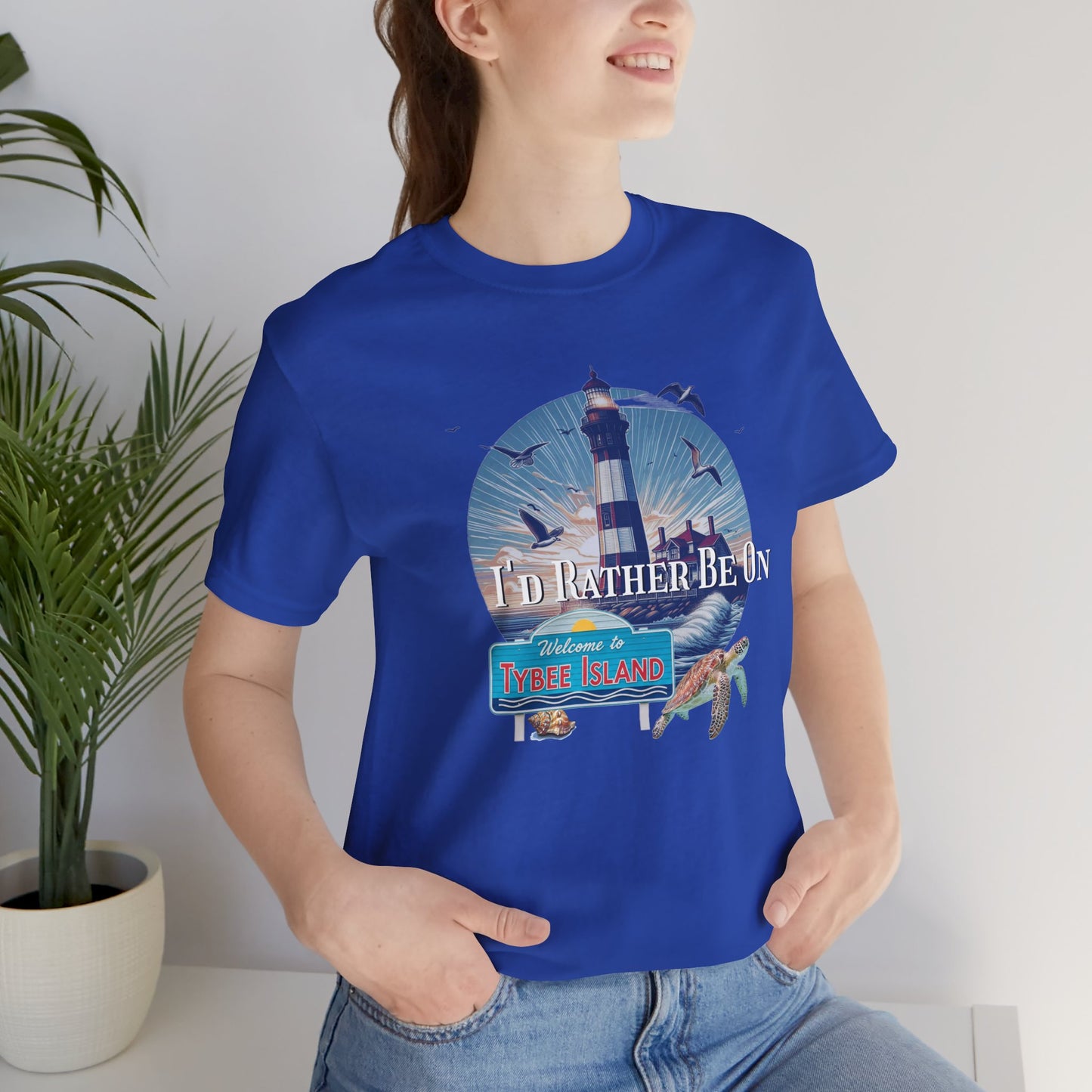 Tybee Island Georgia Unisex Jersey Tee, Laid-Back Beach Lighthouse Shirt, Island Lifestyle Apparel, Coastal Vacation Souvenir Top, Beach