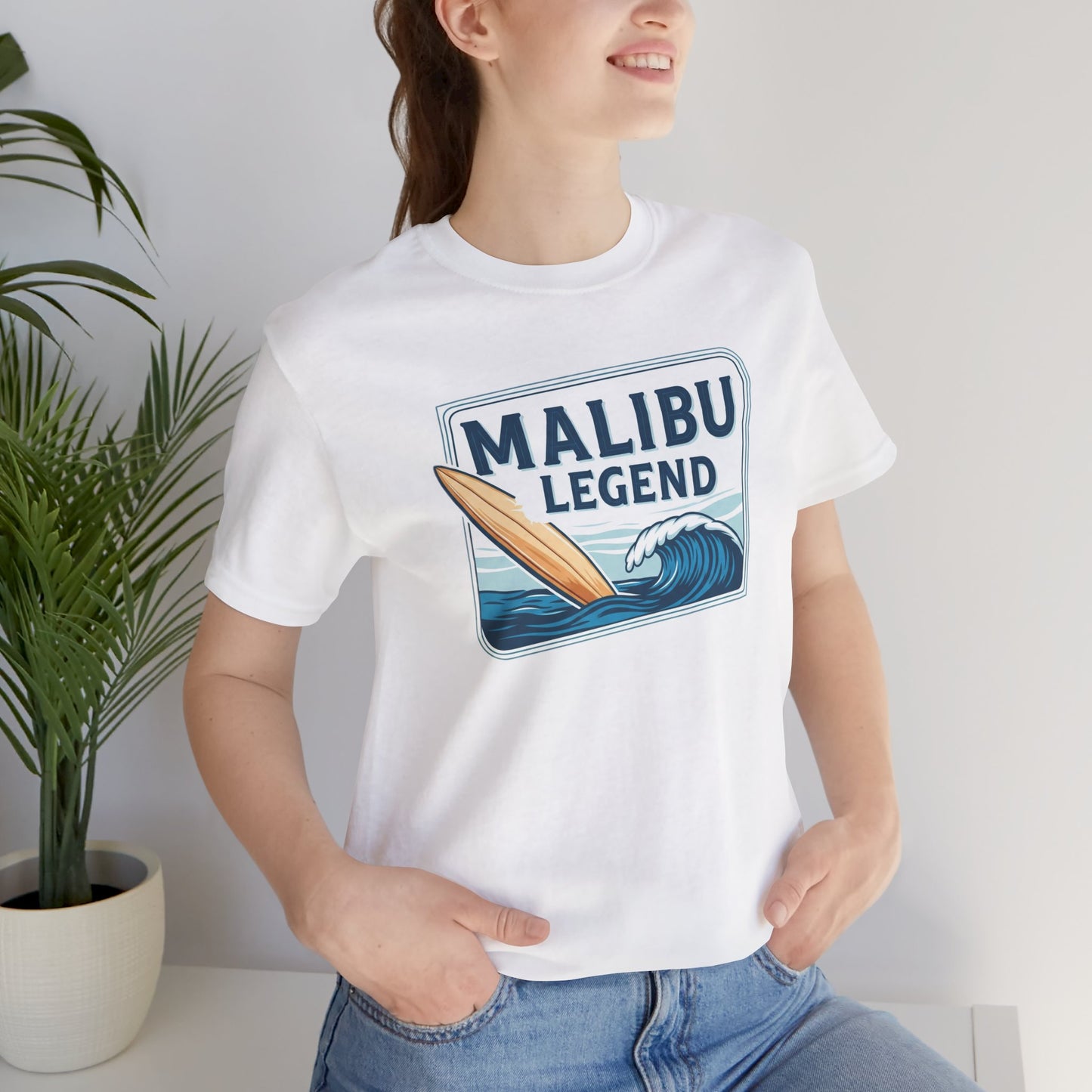 Malibu Legend Surf Tee | Unisex Jersey Short Sleeve Shirt, Beachwear, Summer Vibes, Surfing Gift, California Style, Malibu Souvenir Tee