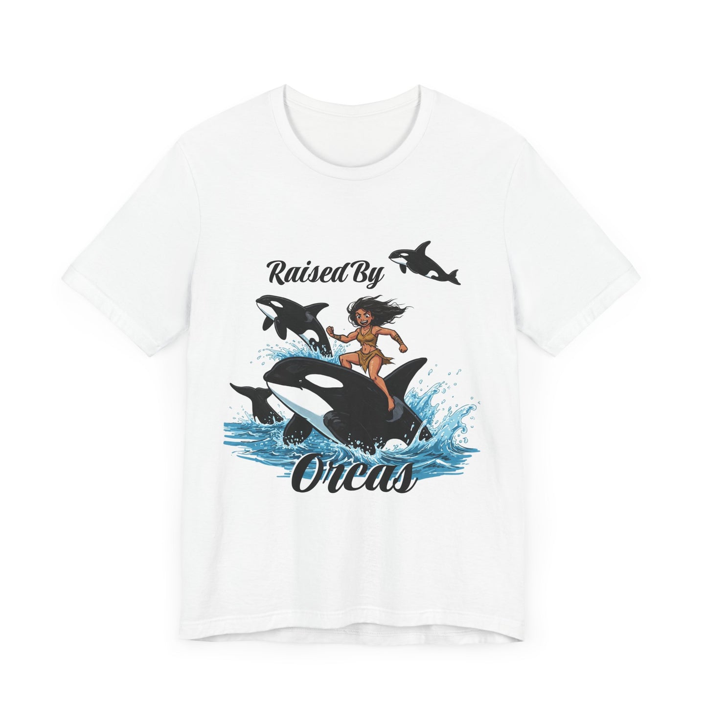 'Raised By Orcas' Unisex Tee | Ocean Lover Shirt, Animal Spirit Tee, Whale Enthusiast Gift, Nautical Apparel, Summer Essentials