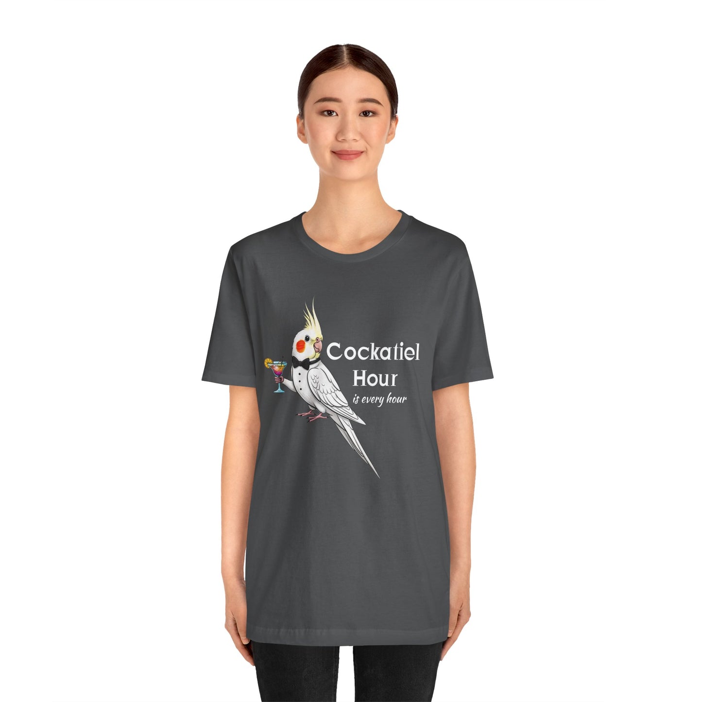 Funny 'Cockatiel Hour is Every Hour' Unisex Tee for Cockatiel Pet Owners