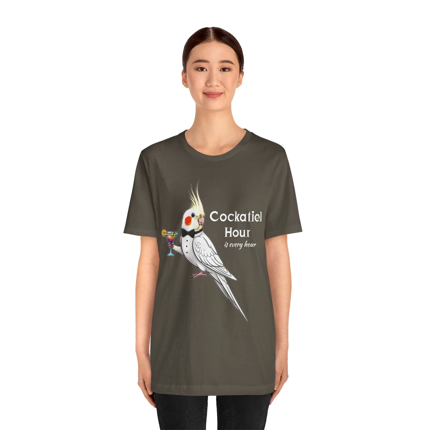 Cockatiel Hour Unisex Tee - Fun Bird Lover T-Shirt, Casual Wear, Gift for Bird Enthusiasts, Animal Lover Gift, Unique Graphic Tee