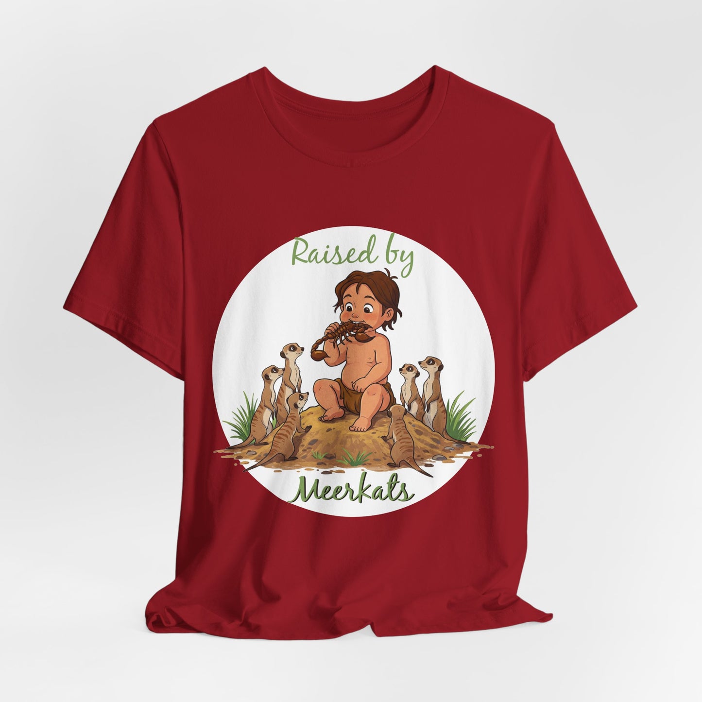 Funny 'Raised by Meerkats' Unisex Tee for Meerkat and Wildlife Lovers - Schmartypants
