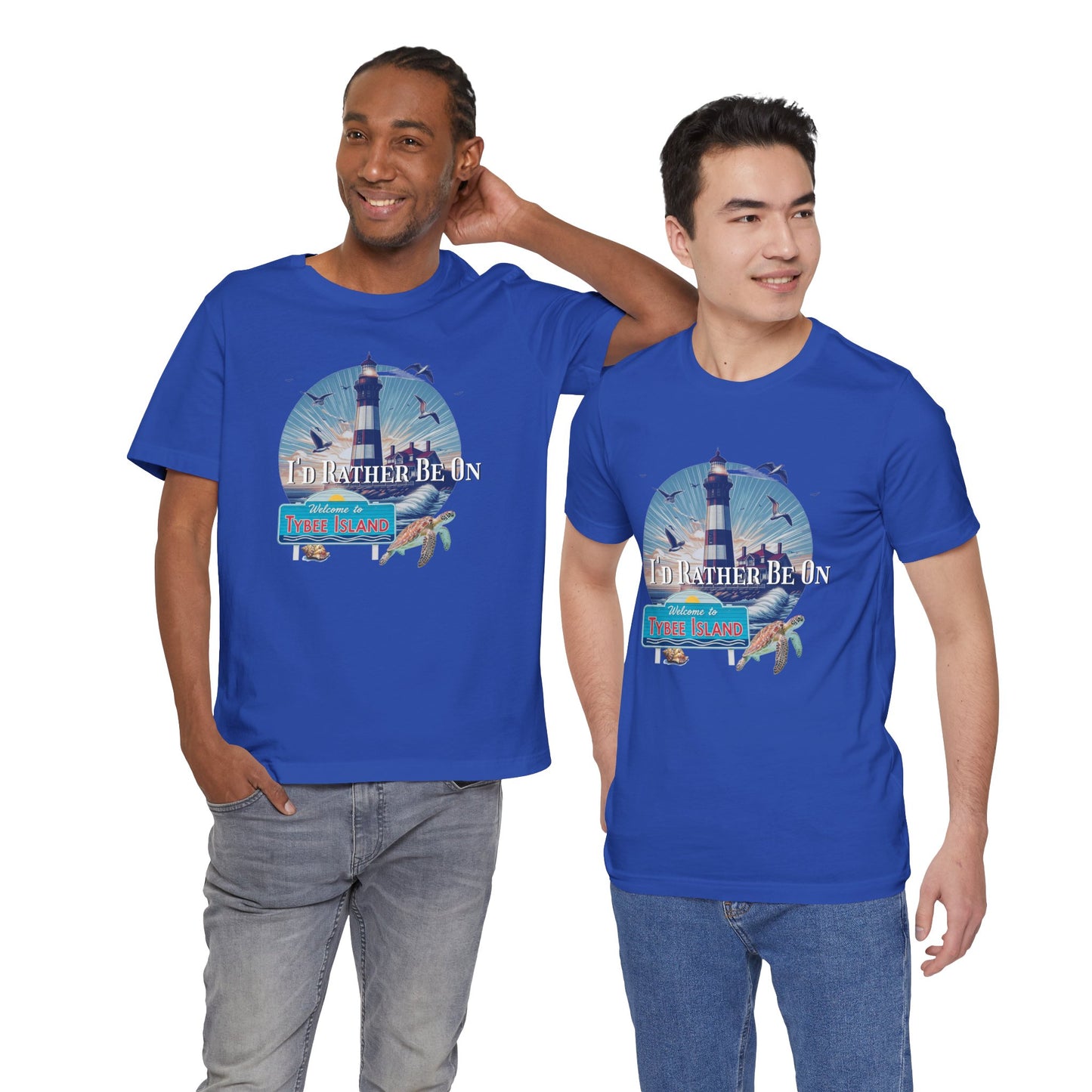 Tybee Island Georgia Unisex Jersey Tee, Laid-Back Beach Lighthouse Shirt, Island Lifestyle Apparel, Coastal Vacation Souvenir Top, Beach