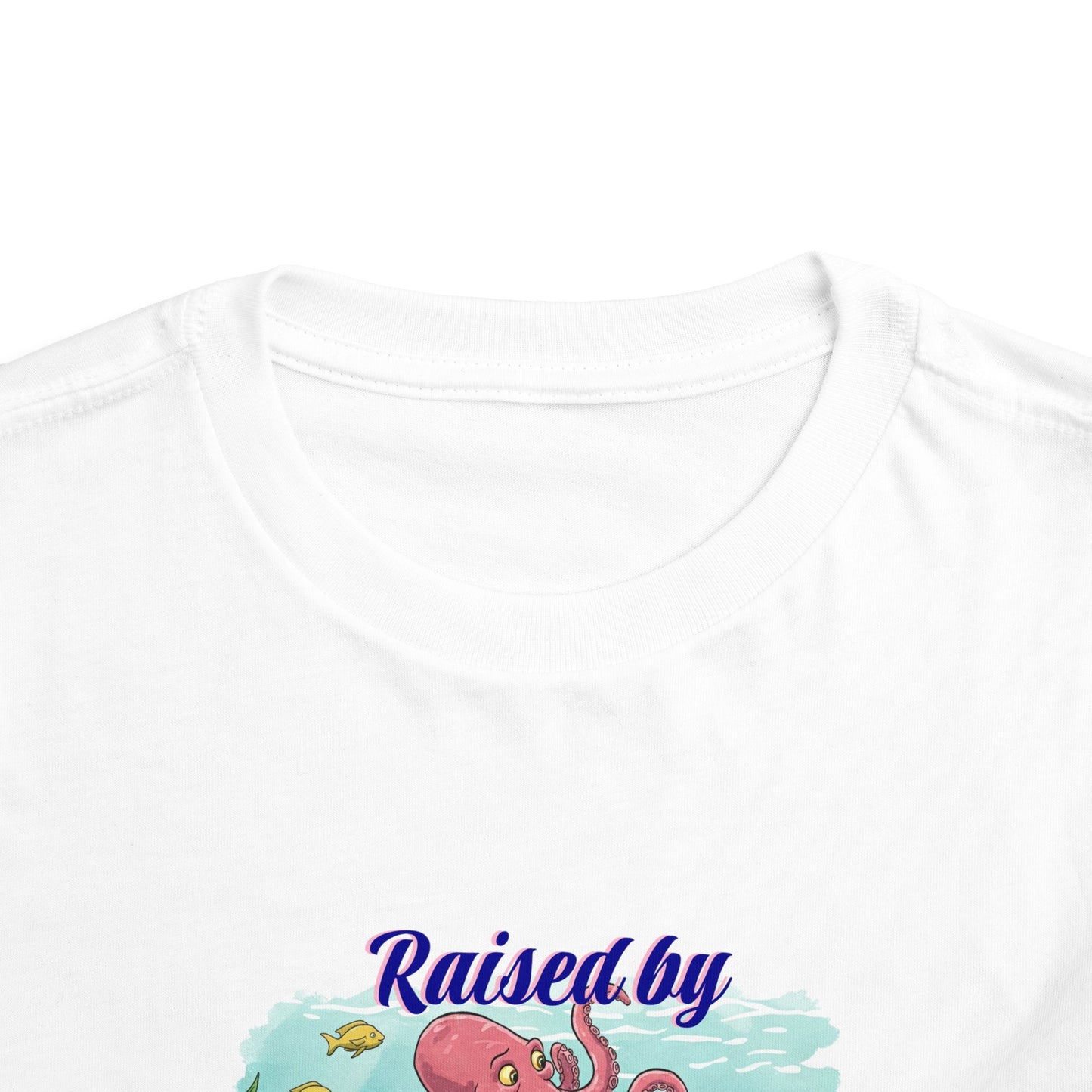 Funny Toddler Tee - "Raised by Octopuses" Cute Short Sleeve Shirt for Kids, Beach Day, Birthday Gift, Fun Summer Wear