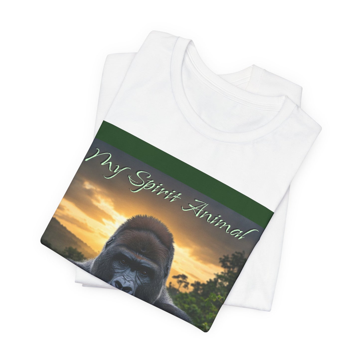 'My Spirit Animal is a Gorilla' T-Shirt - Beautiful Unisex Jersey Tee for Animal Lovers, Conservationists - Schmartypants