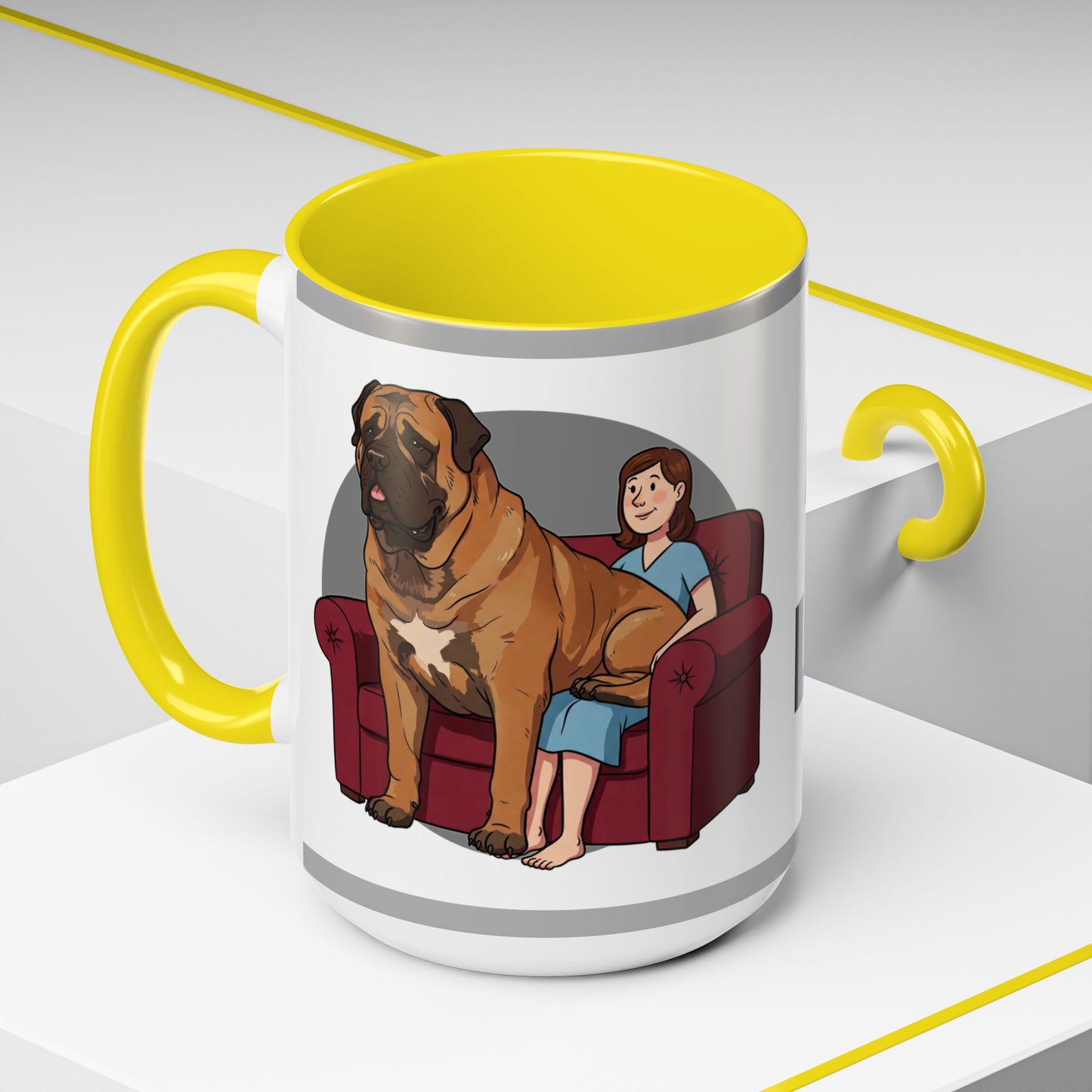 Mastiff Lap Dog Accent Coffee Mug - Perfect Funny Gift for Dog Lovers, Mastiff Breeders - Schmartypants