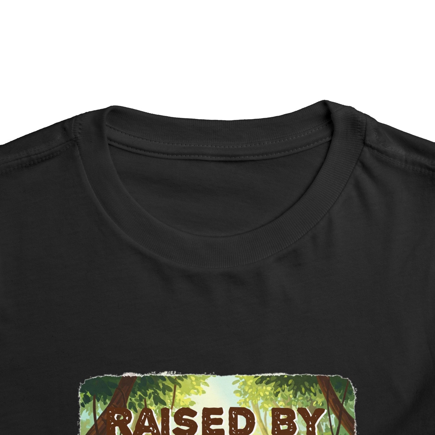 Funny 'Raised by Gorillas' Toddler Tee - Fun Jungle Adventure Shirt for Kids (female character version) - Schmartypants