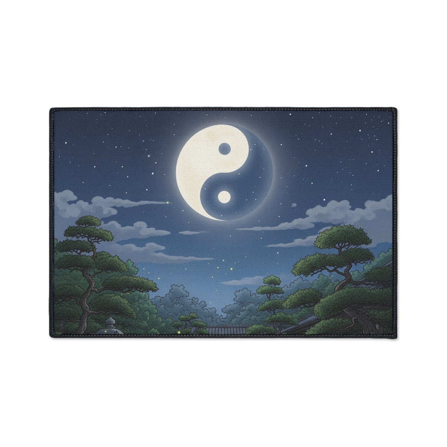 Yin Yang Design Heavy Duty Floor Mat, Home Decor, Indoor Outdoor Mat, Zen Style Rug, Yoga Space Accessory