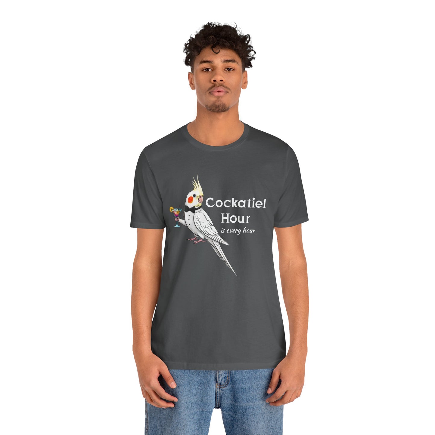 Funny 'Cockatiel Hour is Every Hour' Unisex Tee for Cockatiel Pet Owners