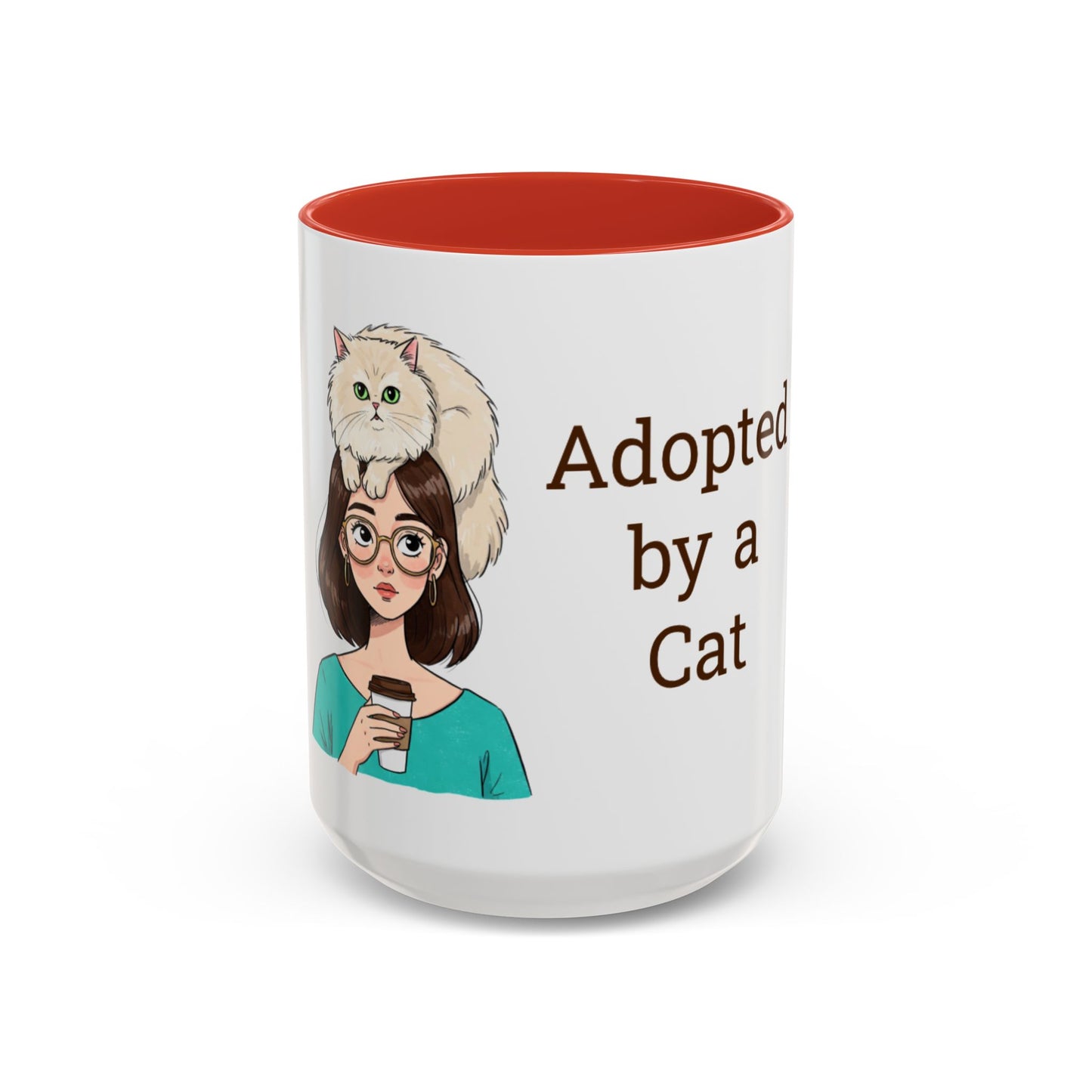 Adopted by a Cat Accent Coffee Mug - Perfect Gift for Cat Lovers - Funny Cat - Feline Humor - Schmartypants