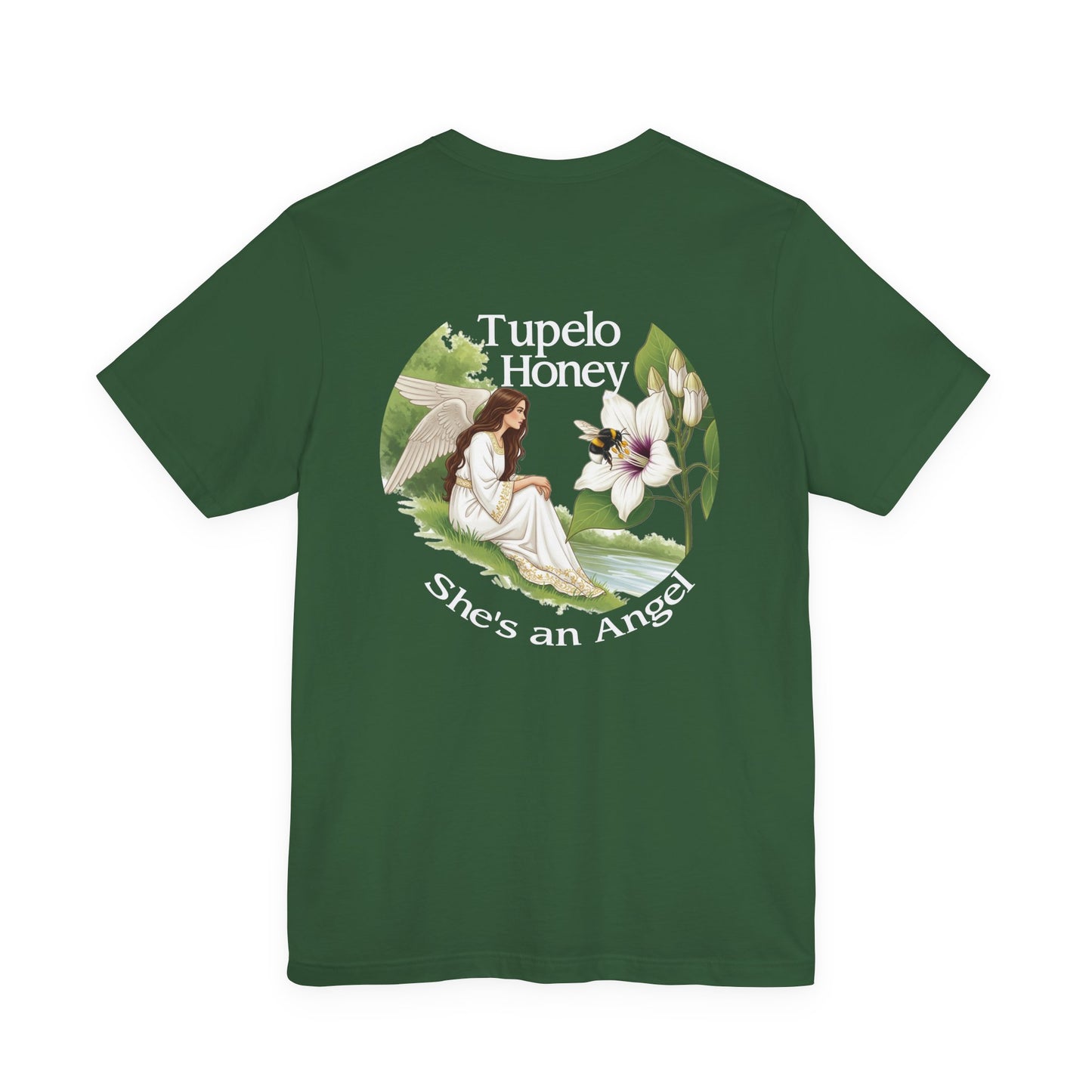 Elegant Tupelo Honey Unisex Tee, Angel Van Morrison Song Inspired Shirt, Concert-Goers Gift, Double-Sided Blossom Tee, Music Fans Present,
