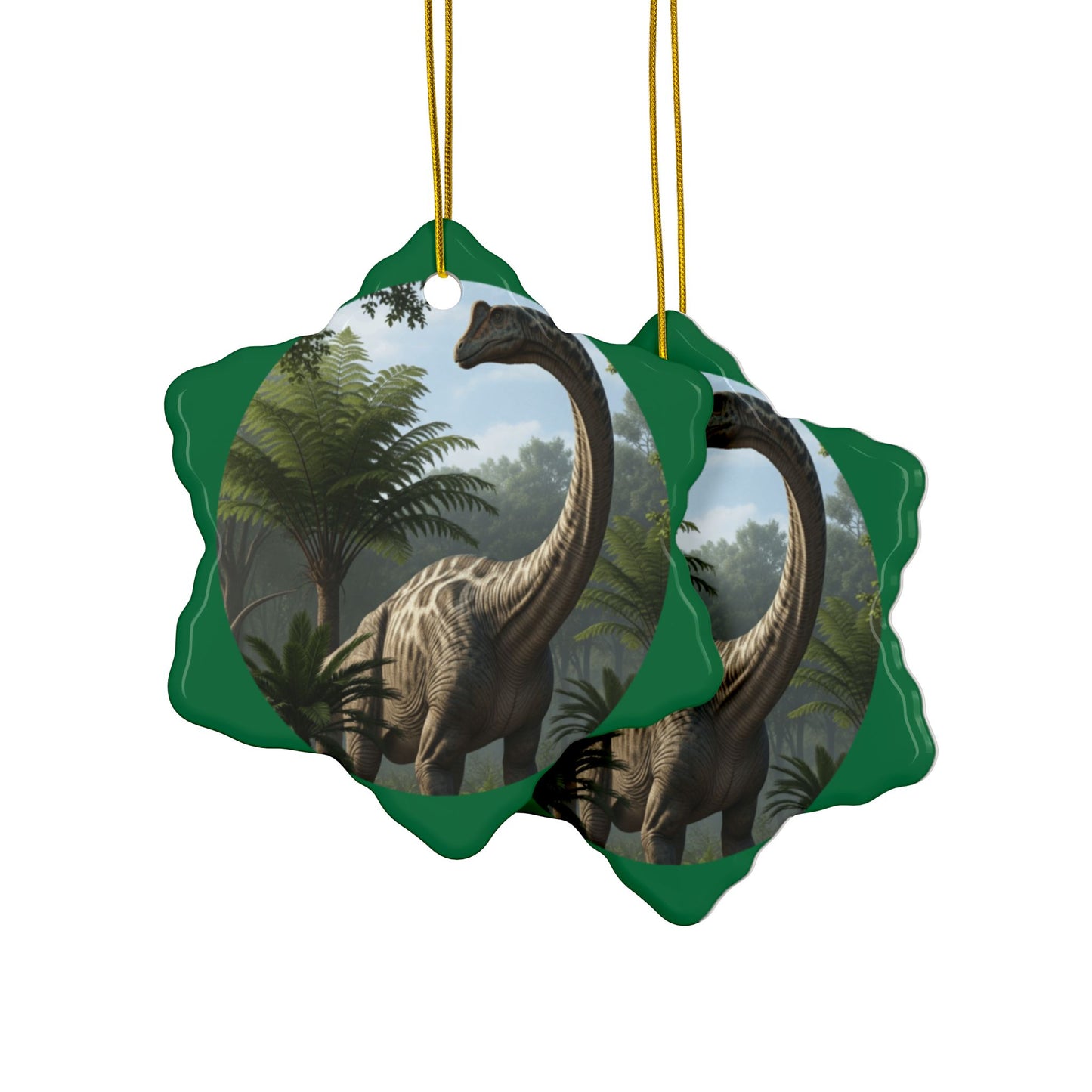 Apatosaurus Dinosaur Christmas Ornaments, Unique Holiday Decor, Gift for Kids, 2-Sided Print, Jungle Themed Decorations, Perfect for Tree