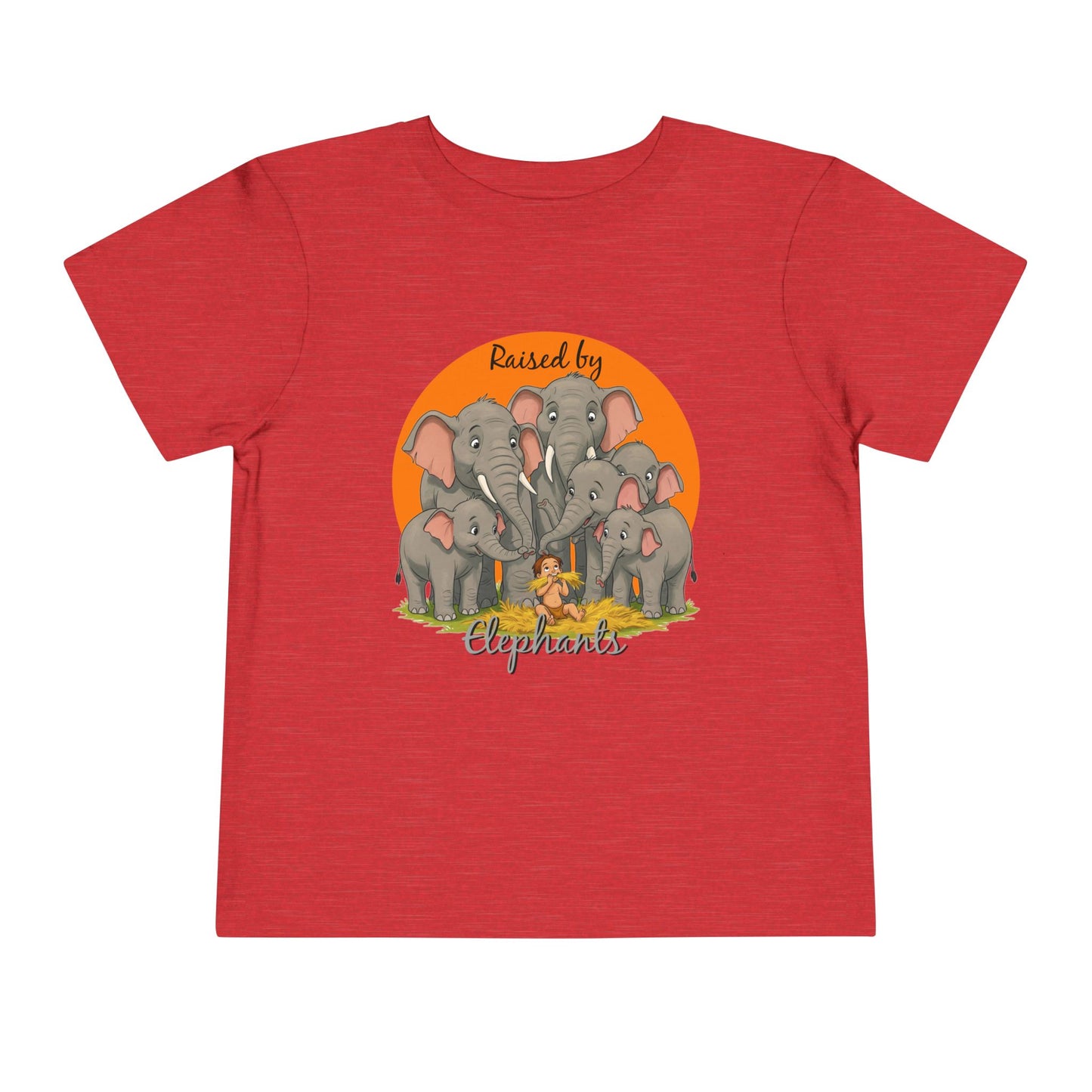 Toddler Elephant Tee - Cute Funny Kids Shirt, Gift for Animal Lovers, Raised by Elephants, Playtime Outfit, Birthday Gift, Toddler Apparel - Schmartypants