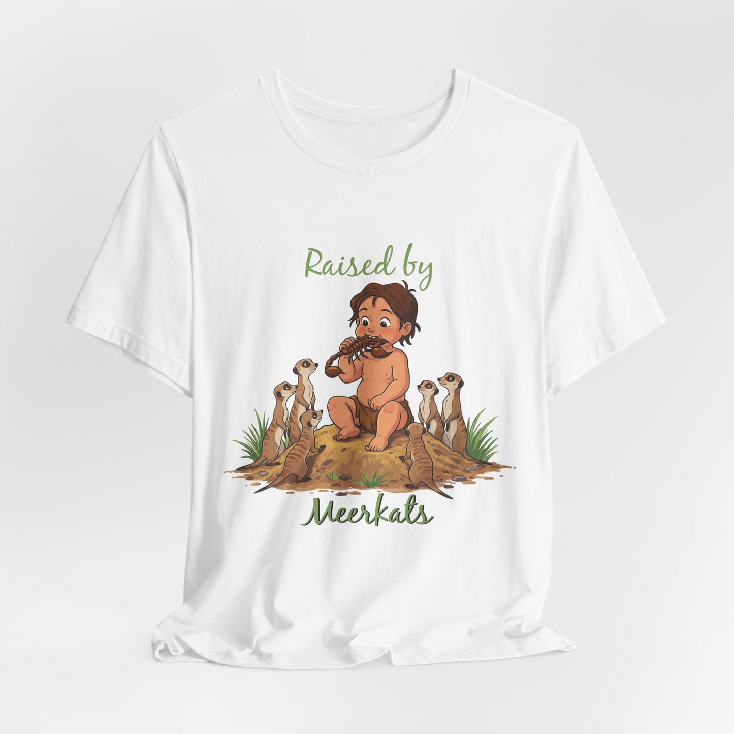 Funny 'Raised by Meerkats' Unisex Tee for Meerkat and Wildlife Lovers - Schmartypants