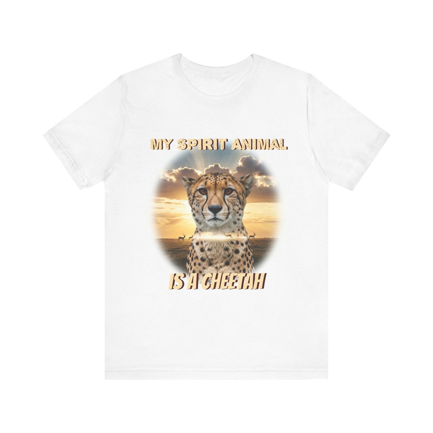 Unisex Jersey Tee - My Spirit Animal is a Cheetah - Beautiful Cheetah Natura Lover Statement - Schmartypants