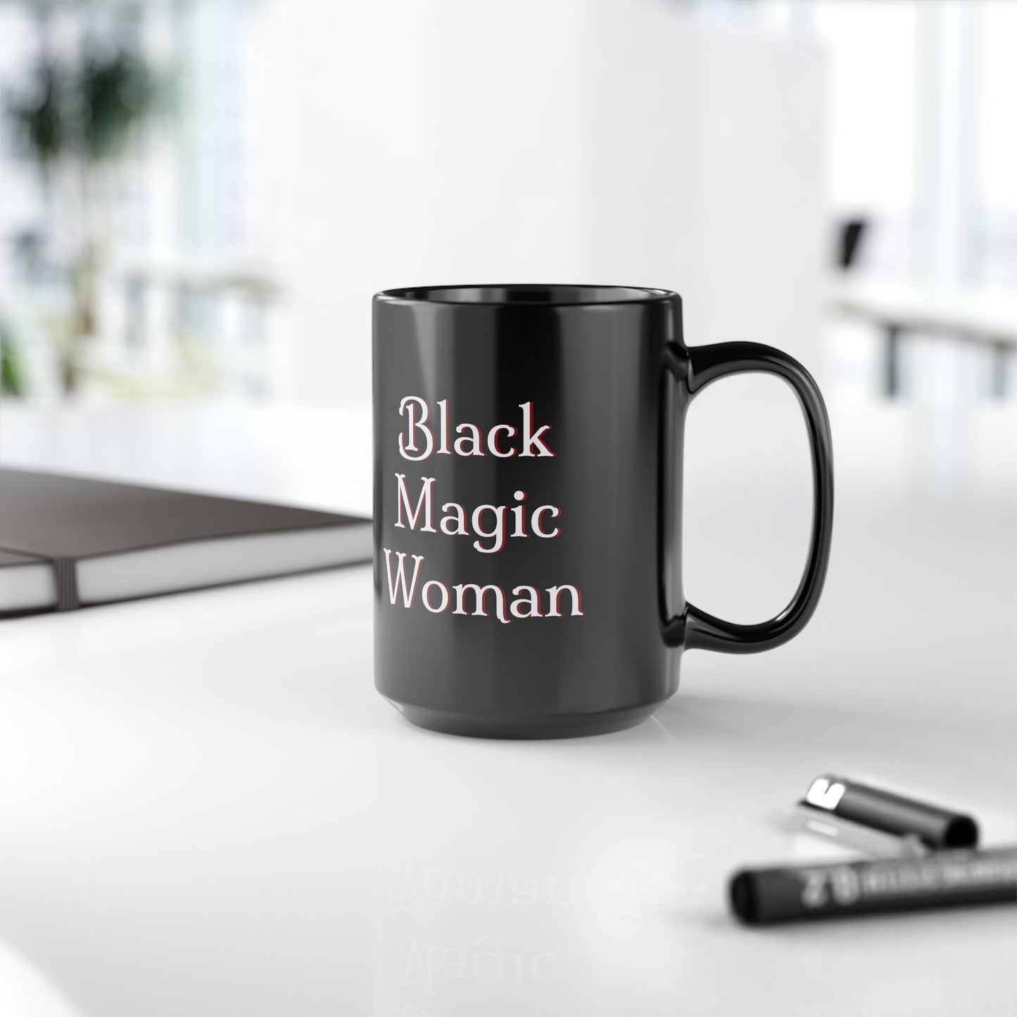 'Black Magic Woman' Mug | Enchanting Coffee Cup for Classic Rock Fans, Santana, early Fleetwood Mac, 11oz or 15oz - Schmartypants