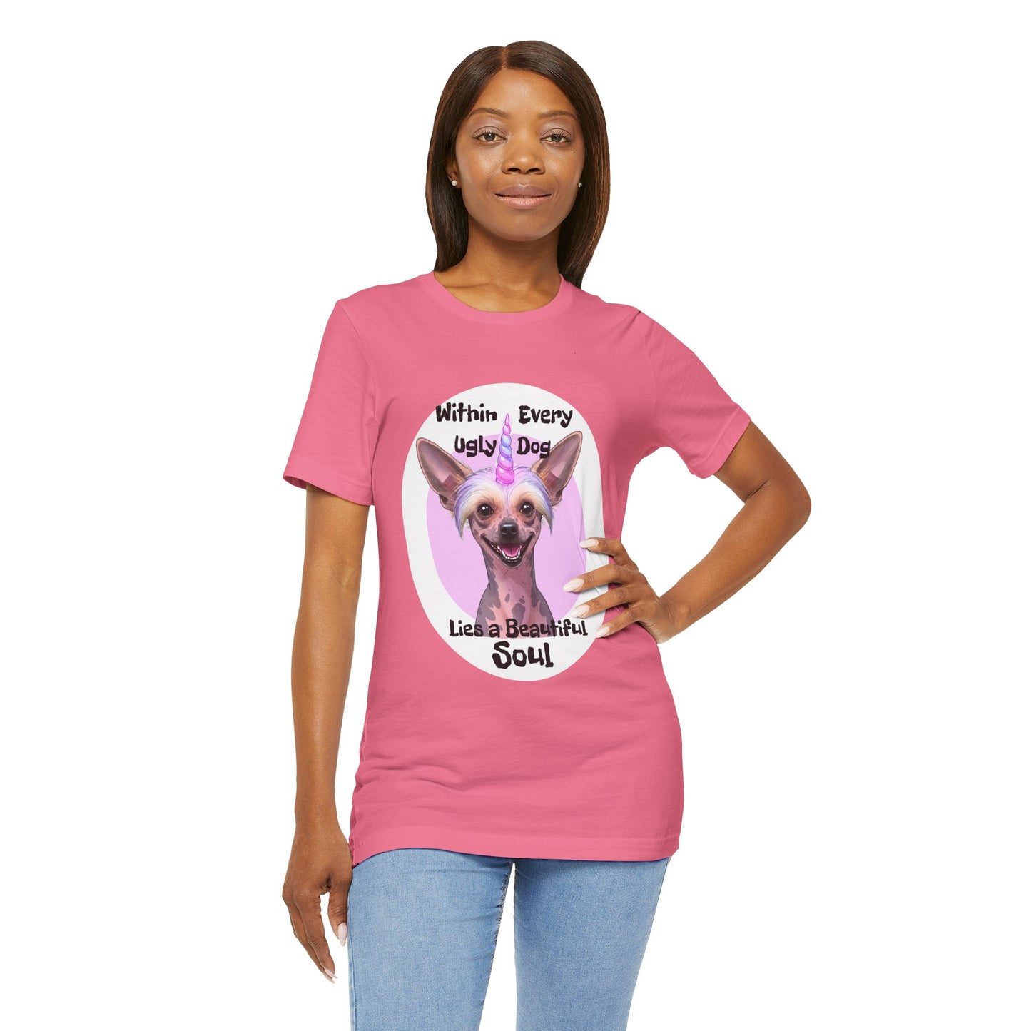 Funny Dog Lover Tee - "Within Every Ugly Dog Lies A Beautiful Soul" Shirt - Chinese Crested Lovers - Schmartypants