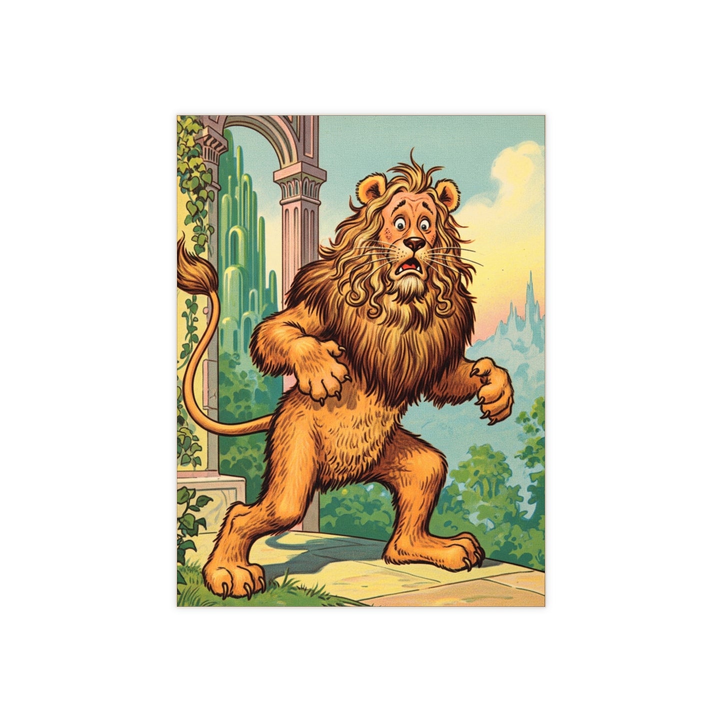 Ceramic Photo Tile, Cowardly Lion Tile, Wizard of Oz Nursery Decor, Baby Shower Gift, Maternity Gift, Kids Room Decor, Bathroom Tile
