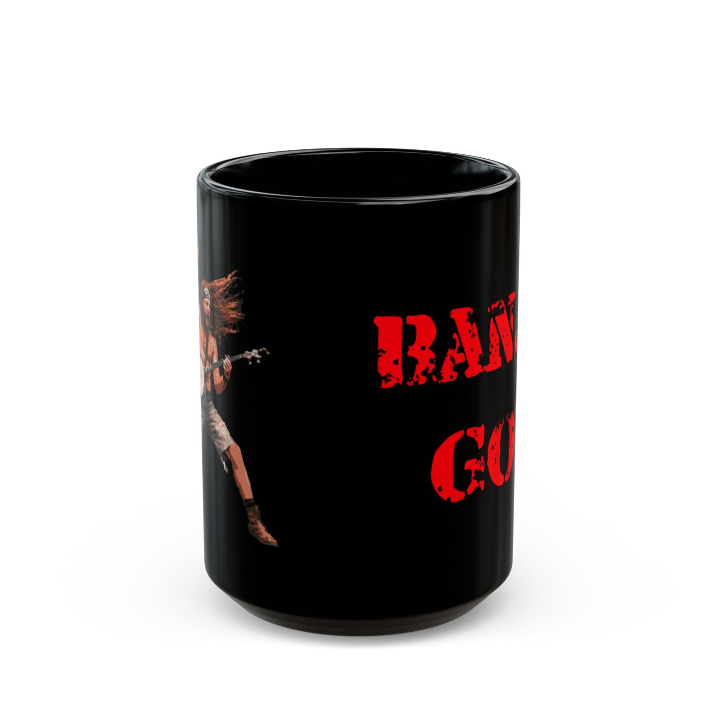 Rock & Roll Banjo God Mug - Black 11oz & 15oz Coffee Cups - Funny Banjo Player - Schmartypants