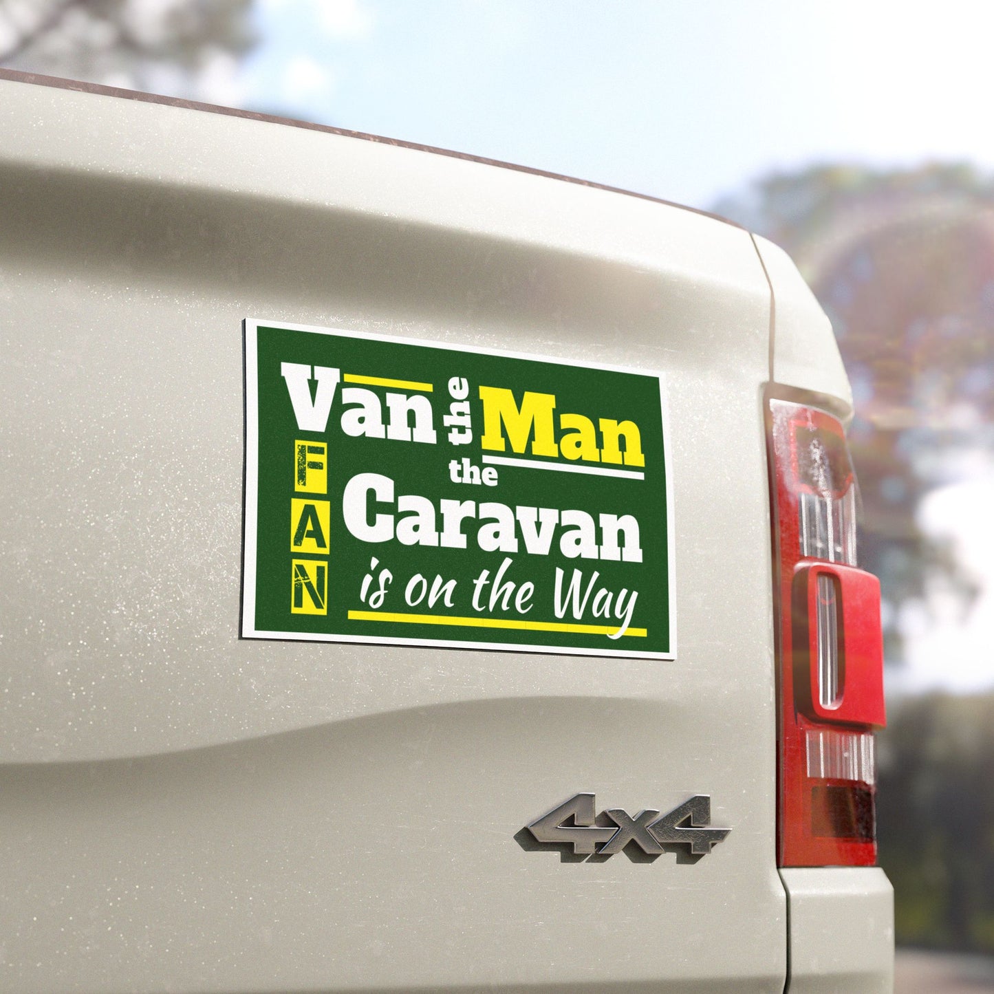 Classic Music Car Magnet - 'Van the Man the Caravan is on the Way' - Schmartypants