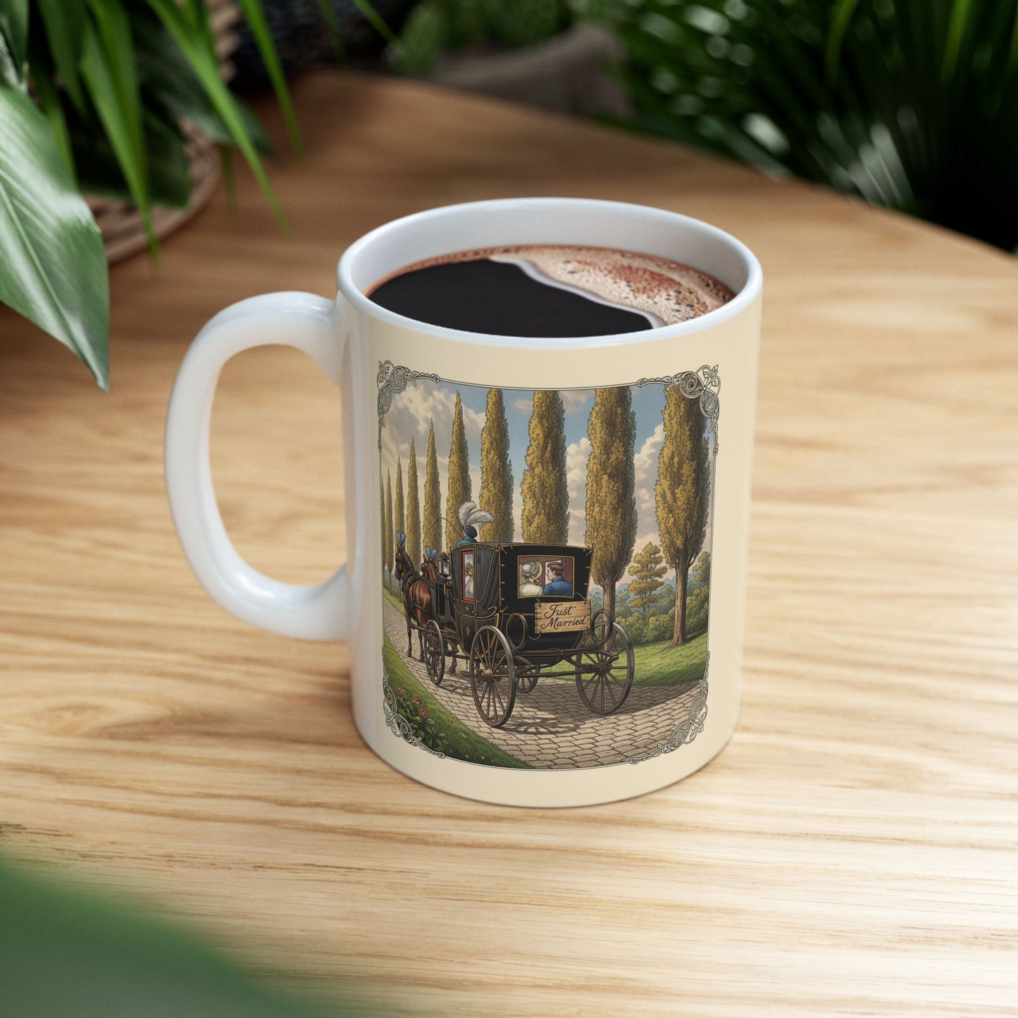 Personalizable Wedding Reception Favor Ceramic Mug, Gift Coffee Cup, Customizable Bridal Shower Tea Mug, Special Occasion Guest Present