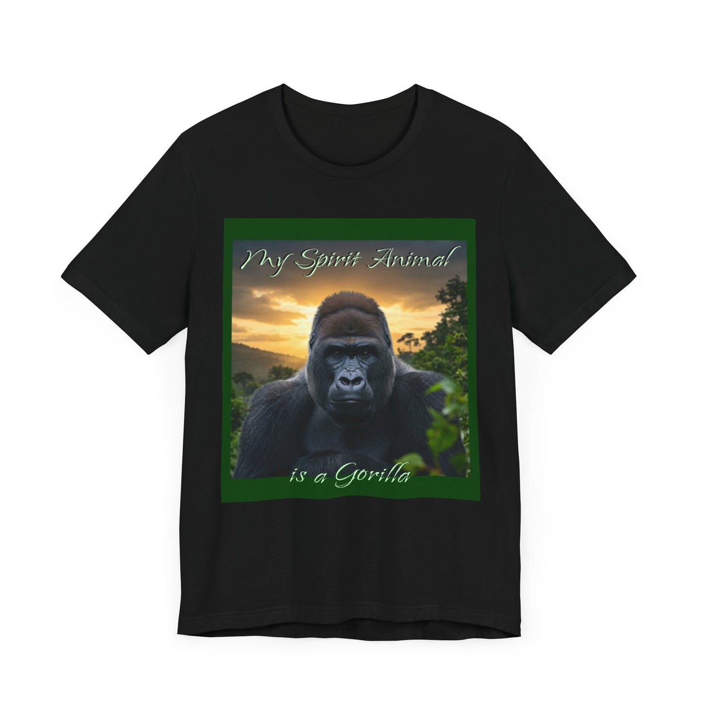 'My Spirit Animal is a Gorilla' T-Shirt - Beautiful Unisex Jersey Tee for Animal Lovers, Conservationists - Schmartypants