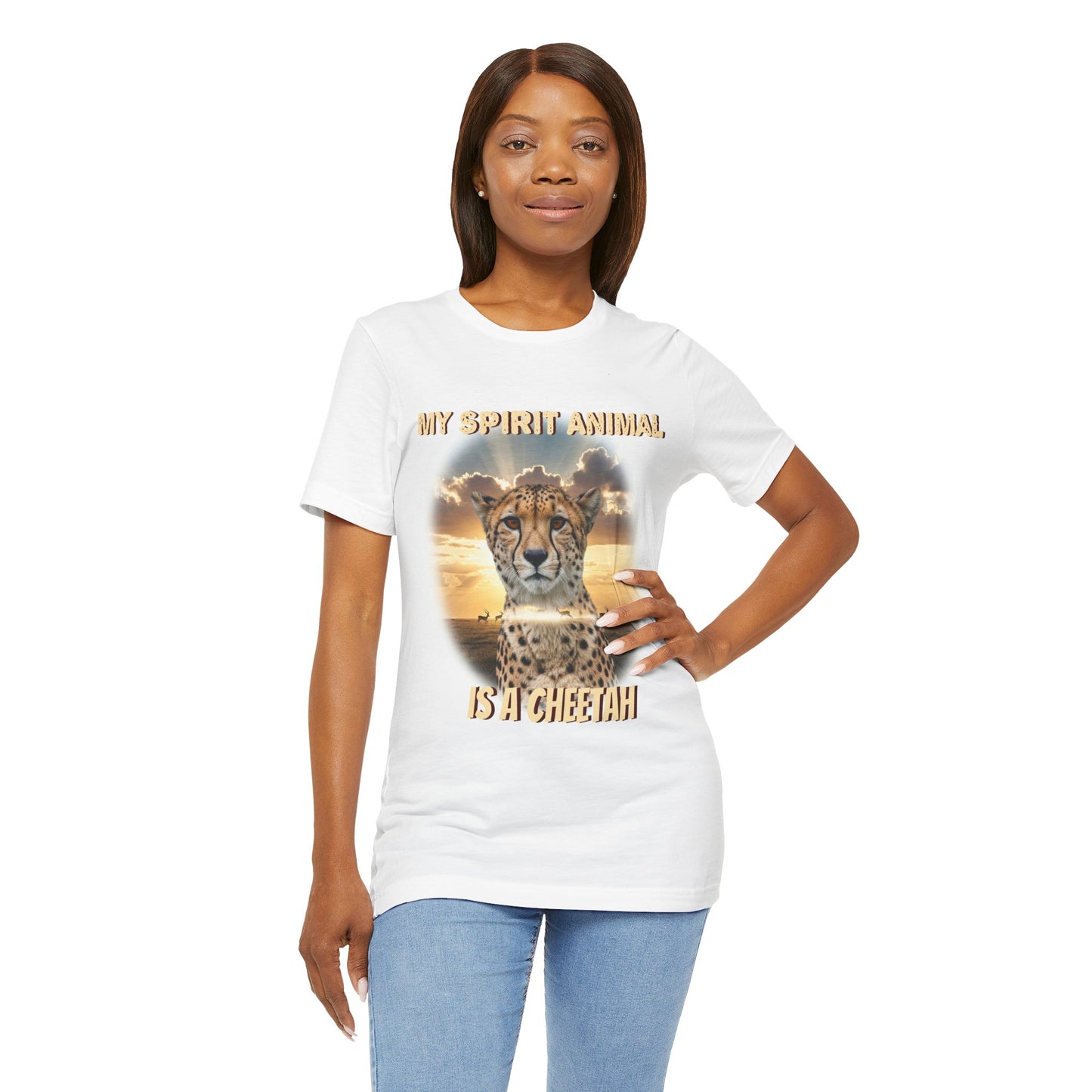 Unisex Jersey Tee - My Spirit Animal is a Cheetah - Beautiful Cheetah Natura Lover Statement - Schmartypants