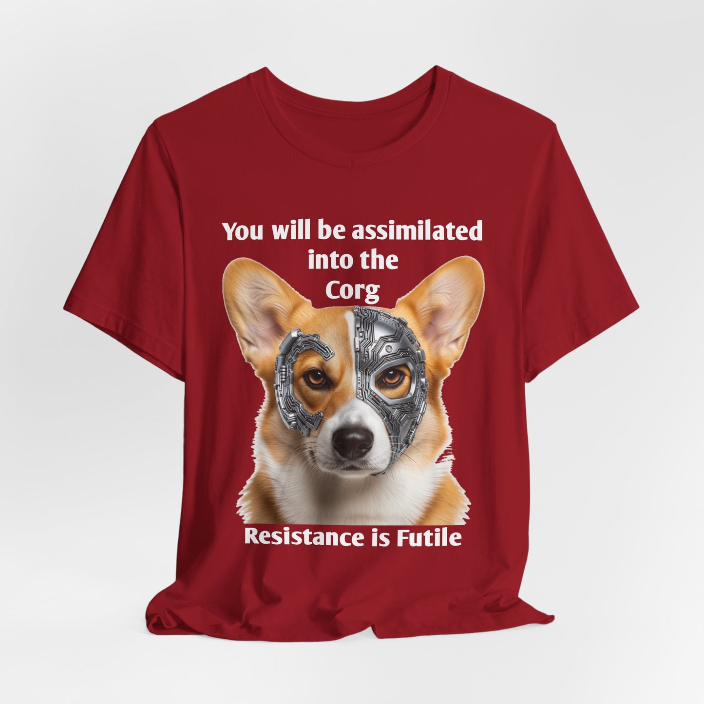 Star Trek Corgi Unisex Tee, Borg Implants, Resistance is Futile, Funny Gift for Corgi Lovers, Trekkies, Trekkie Conventions, Dog Park