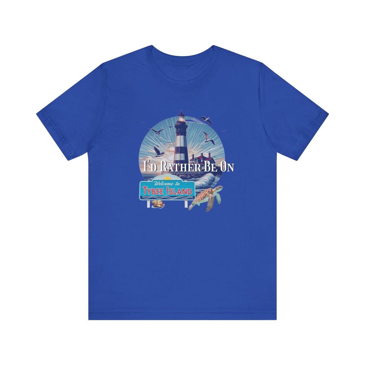 Tybee Island Georgia Unisex Jersey Tee, Laid-Back Beach Lighthouse Shirt, Island Lifestyle Apparel, Coastal Vacation Souvenir Top, Beach