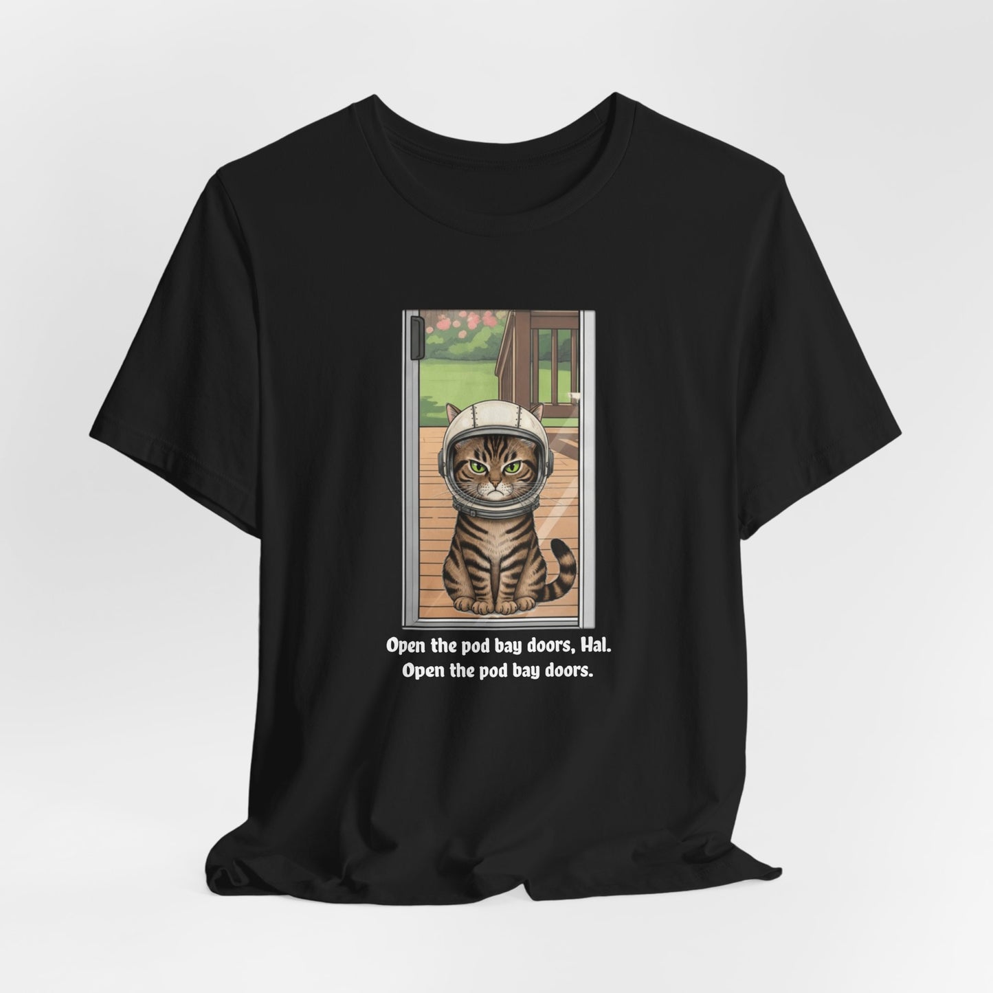 Cat Astronaut Tee, Funny Cat Shirt, Cat Lover Gift, Space Sci-Fi Tee, Hal 2001 Humor Shirt, Unisex Jersey Tee