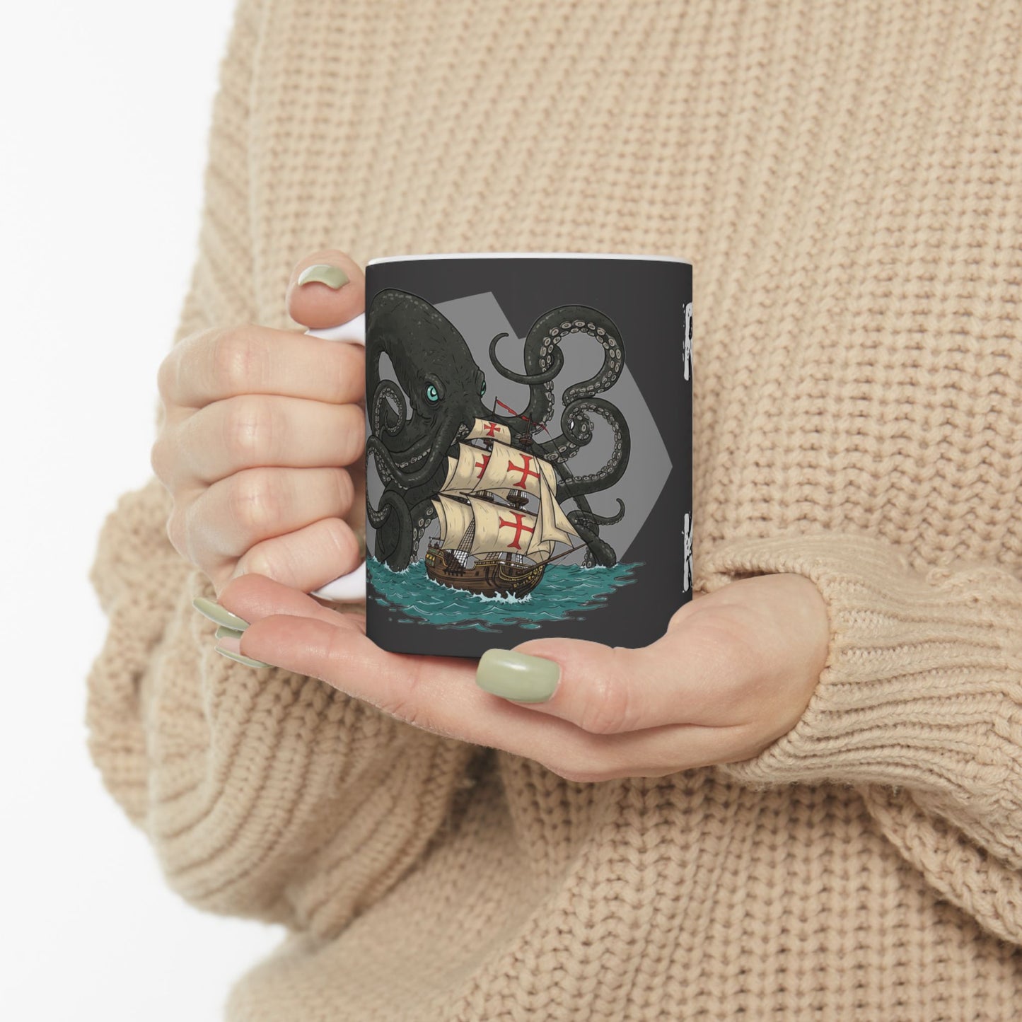 Octopus-Themed Ceramic Mug - "Release the Kraken" Design for Pirates and Gamers - Schmartypants