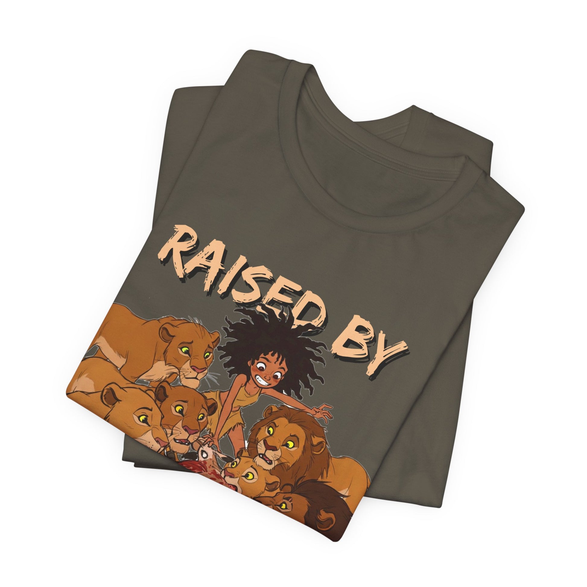 Raised by Lions Unisex Tee, Funny Animal Shirt, Lion Lover Gift, Safari T-Shirt, Jungle Adventure Apparel, Casual Wear - Schmartypants