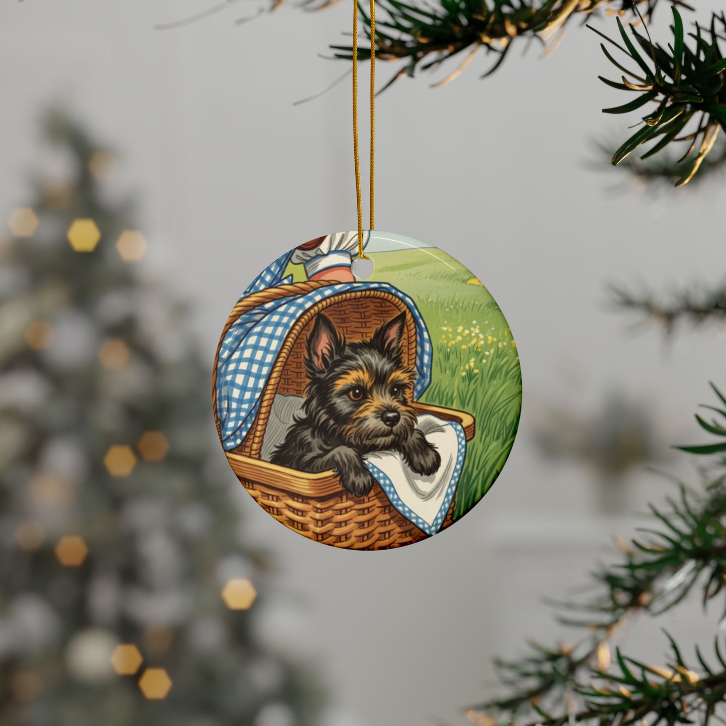 Ceramic Ornaments, Toto Wizard of Oz Tree, 2-Side Print, Collectible Series 2 Ornament, Holiday Decor, Christmas Ornament, Gift for Wizard