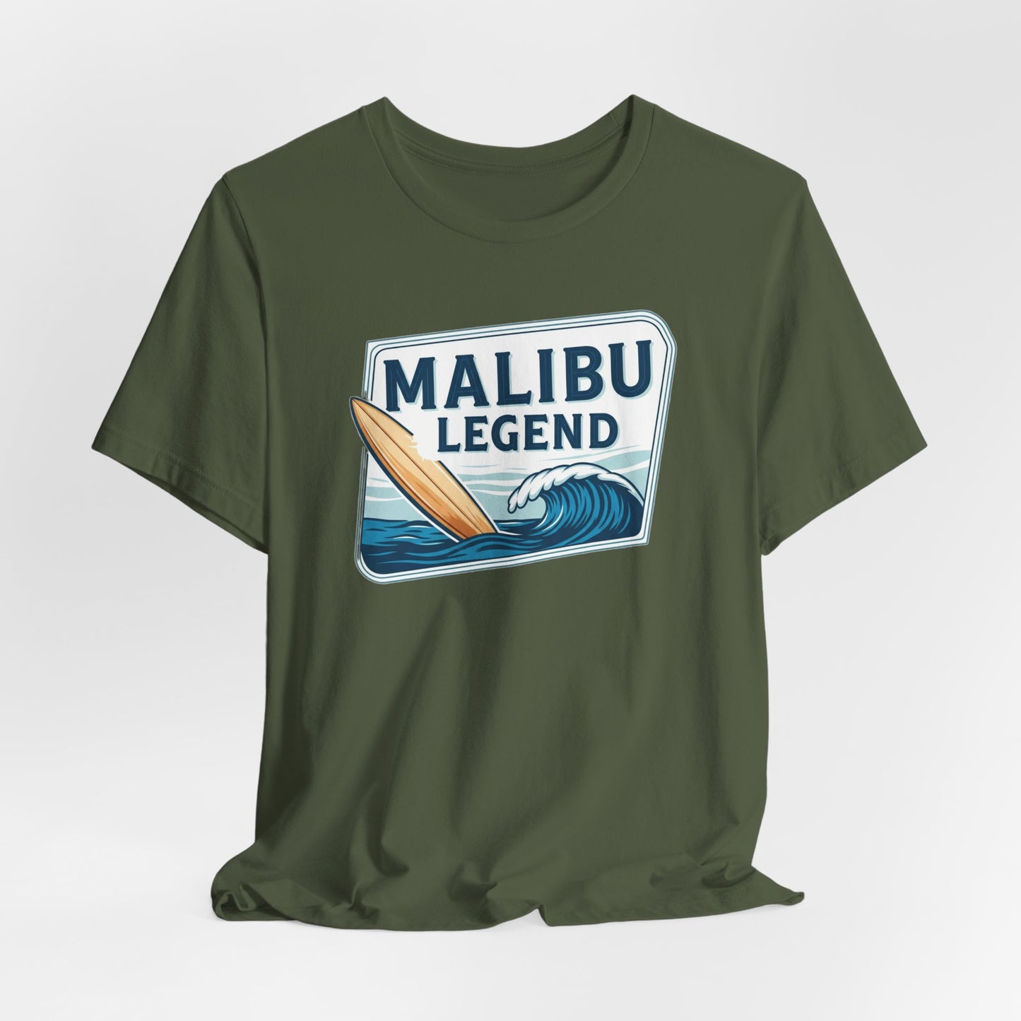 Malibu Legend Surf Tee | Unisex Jersey Short Sleeve Shirt, Beachwear, Summer Vibes, Surfing Gift, California Style, Malibu Souvenir Tee