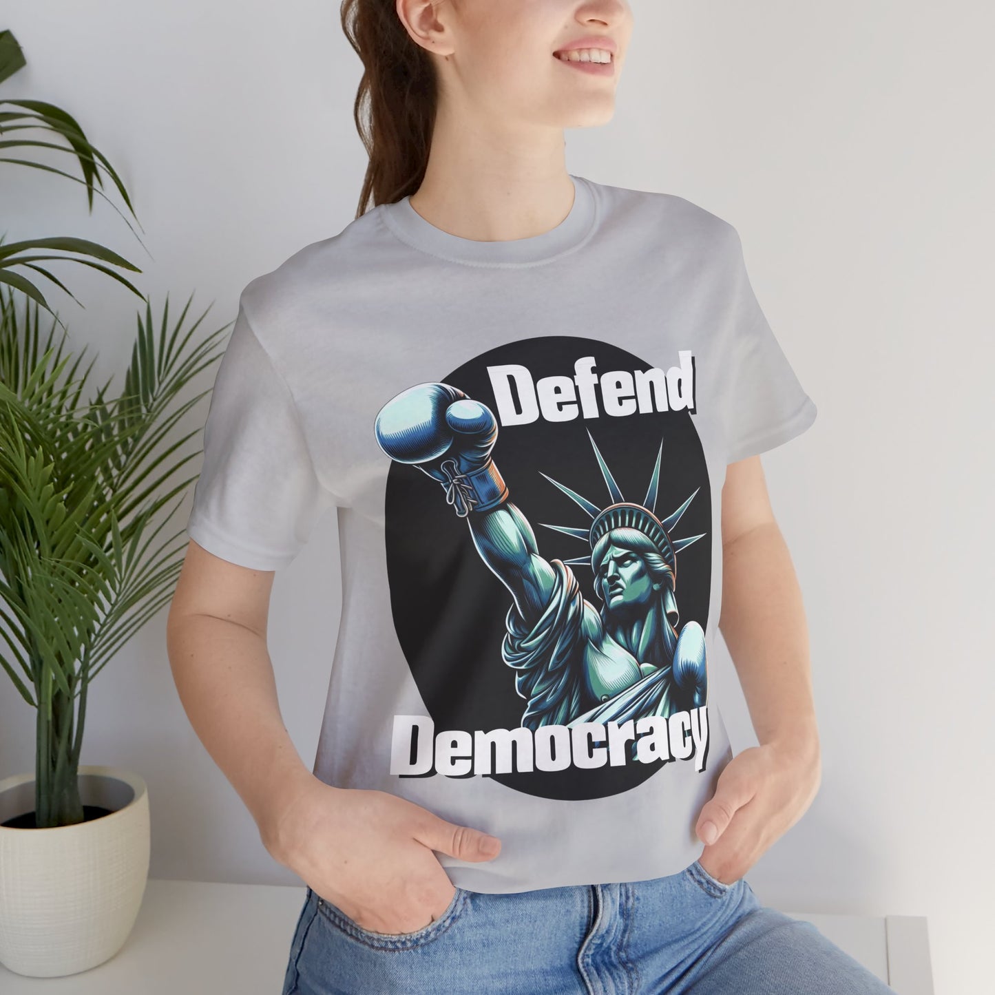 Defend Democracy Tee - Unisex Jersey Short Sleeve Shirt - Protest Wear - Activist Tee - Schmartypants