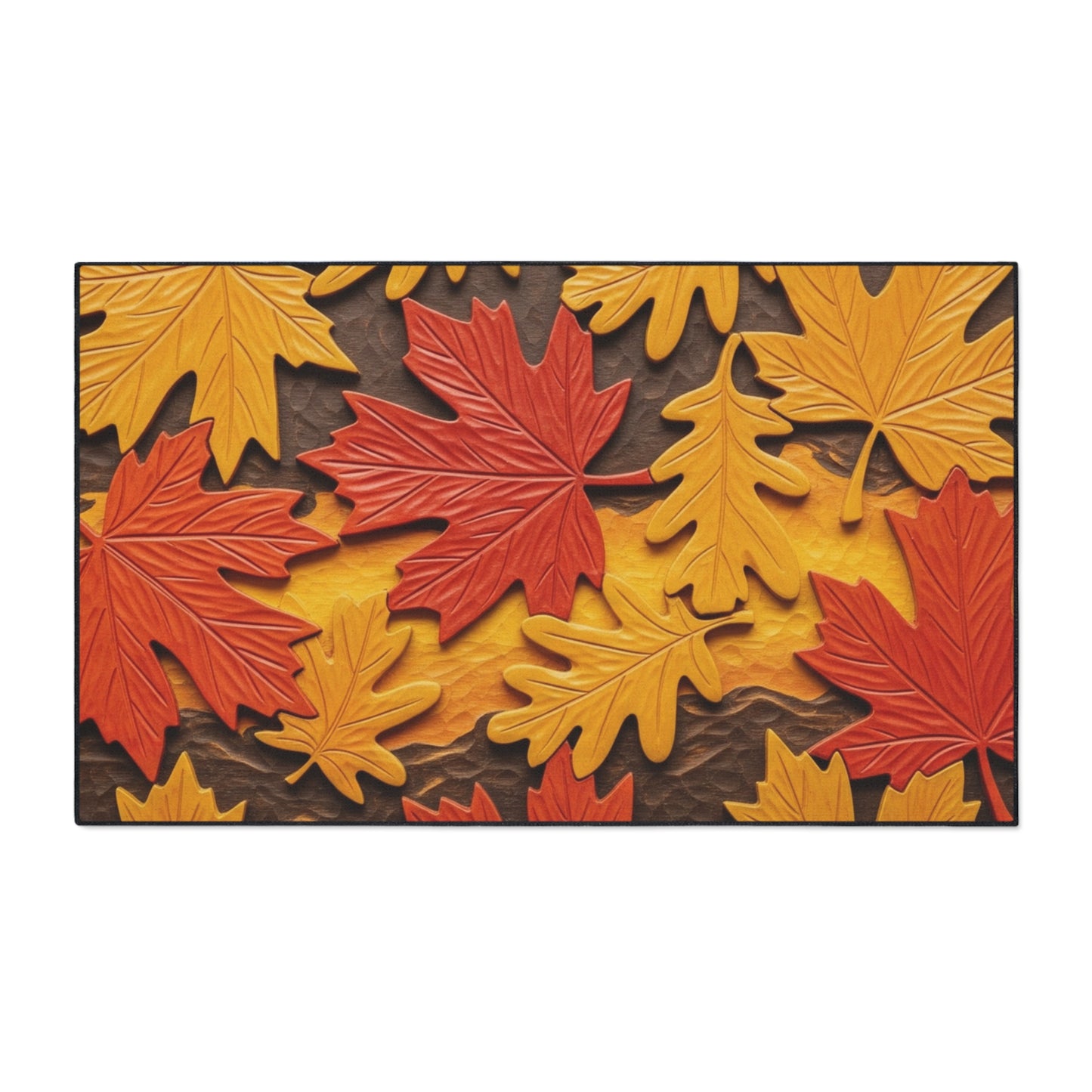 Autumn Leaves Heavy Duty Floor Mat, Seasonal Home Decor, Entryway Rug, Fall Decoration, Perfect for Thanksgiving or Halloween