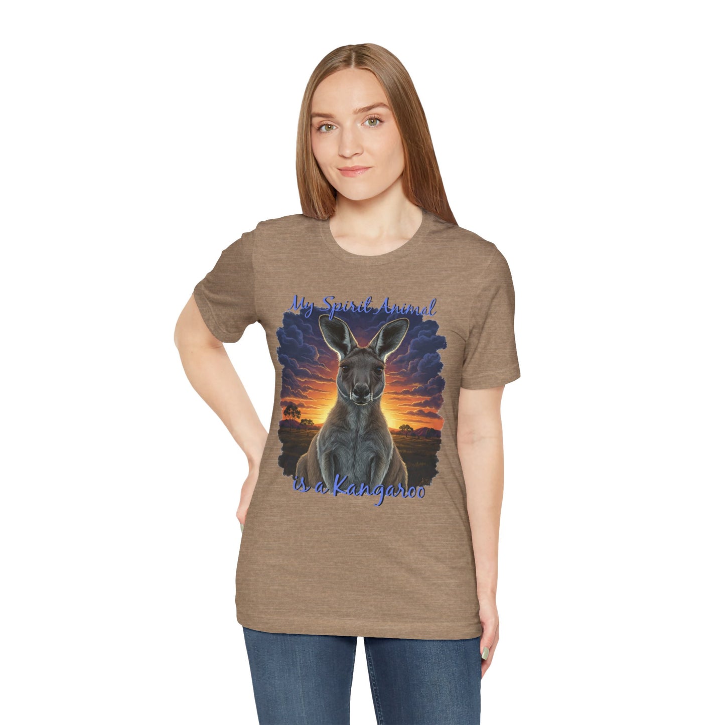 'My Spirit Animal is a Kangaroo' Tee - Unisex Jersey Short Sleeve T-Shirt for Wildlife Lovers, Aussies - Schmartypants