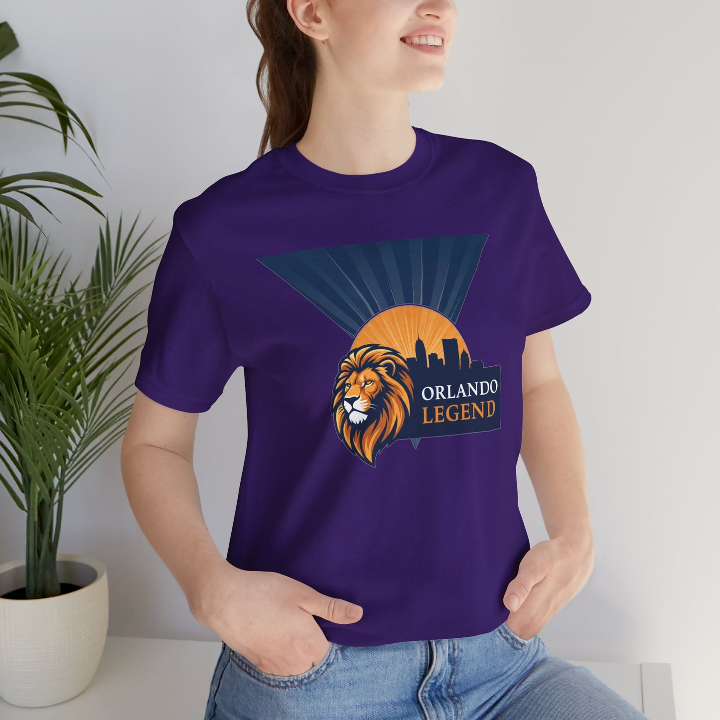Orlando Legend Unisex Tee, Casual Graphic Tee, Lion Design Shirt, Gift for Fans, Everyday Wear, Florida Souvenir T-shirt