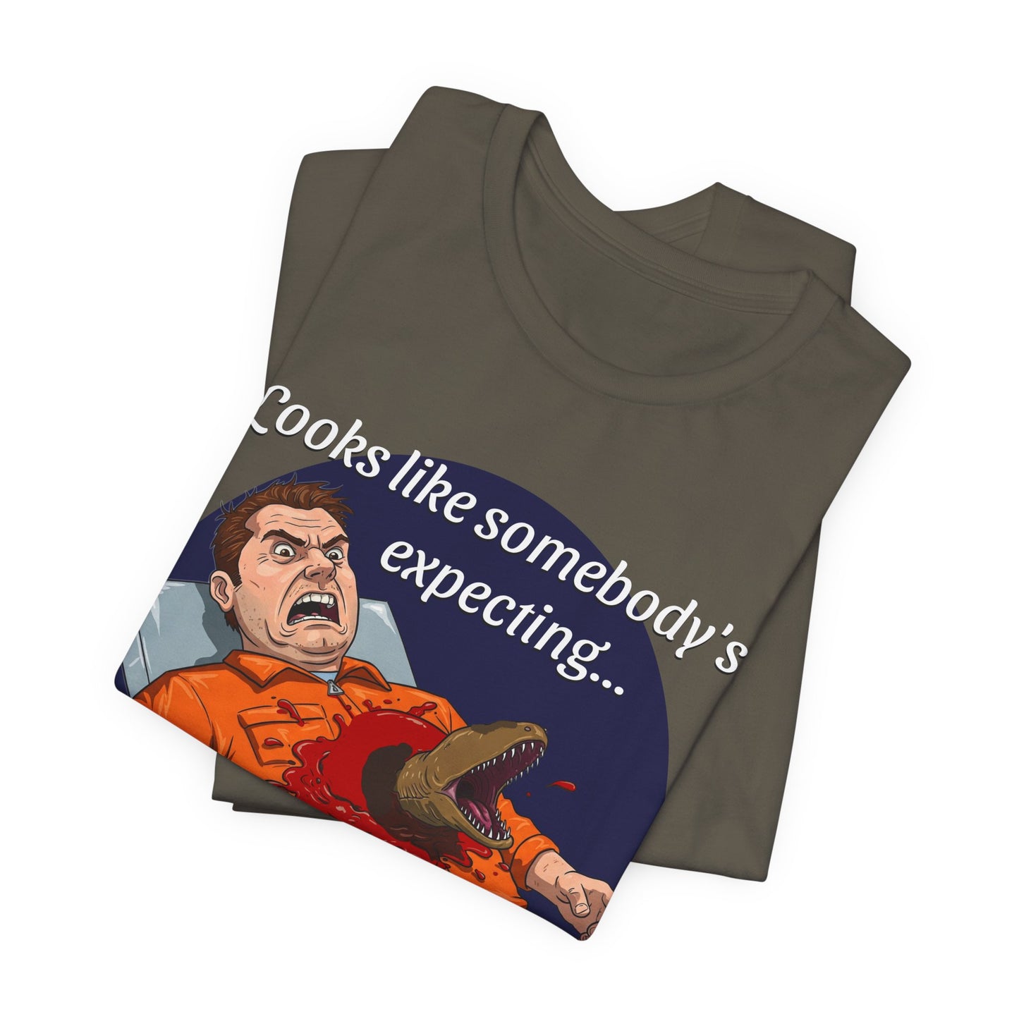 Maternity Tee for Sci-Fi Lovers, Funny Space Station Crew Member Giving Birth, Alien Movie Fan Shirt