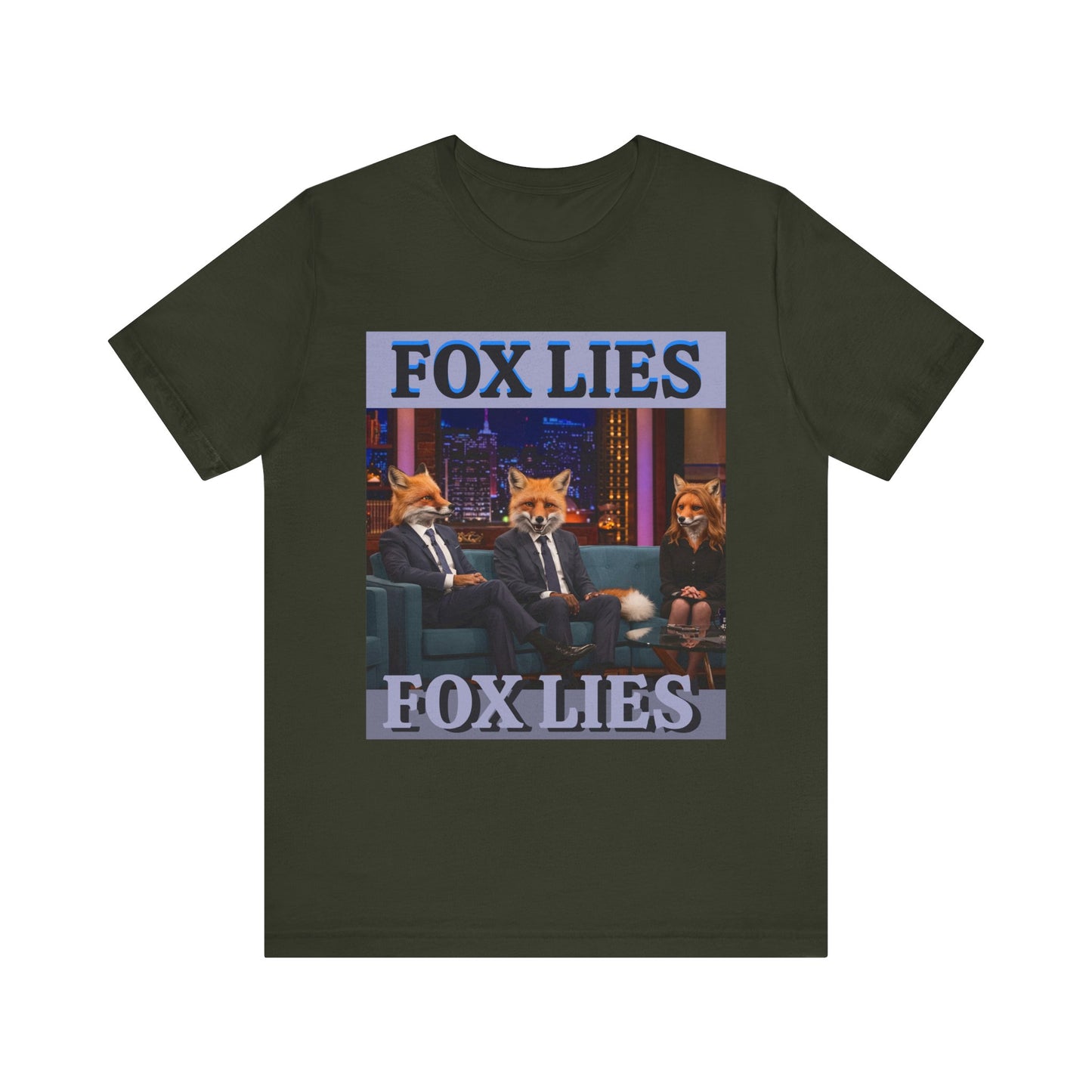 Humorous Fox Lies Tee - Unisex Jersey Short Sleeve T-Shirt - Protest Wear - Activist Tee - Schmartypants