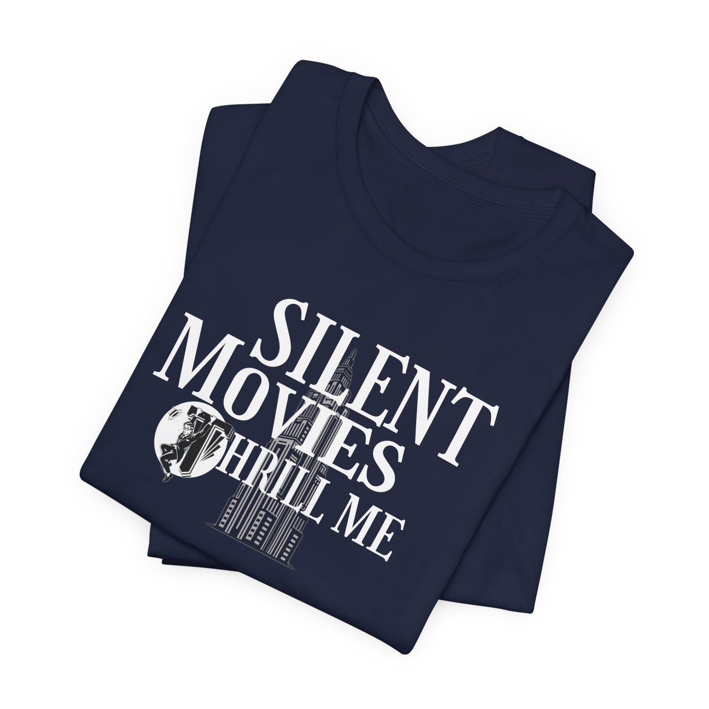 Silent Movies Thrill Me Tee, Unisex T-Shirt, Vintage Film Lover Shirt, Movie Buff Gift, Retro Cinema Apparel