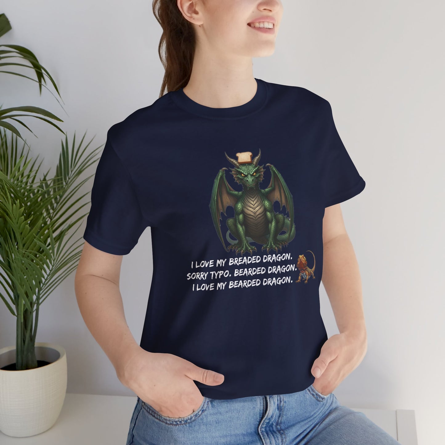 Funny Bearded Dragon Typo Unisex Tee, I Love Breaded Dragons Sorry Typo, Bearded Dragon Shirt, Pet Owner Gift, Reptile Lover Shirt, Dragon